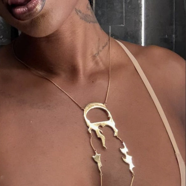Dior necklace by Galliano gold “Flame”