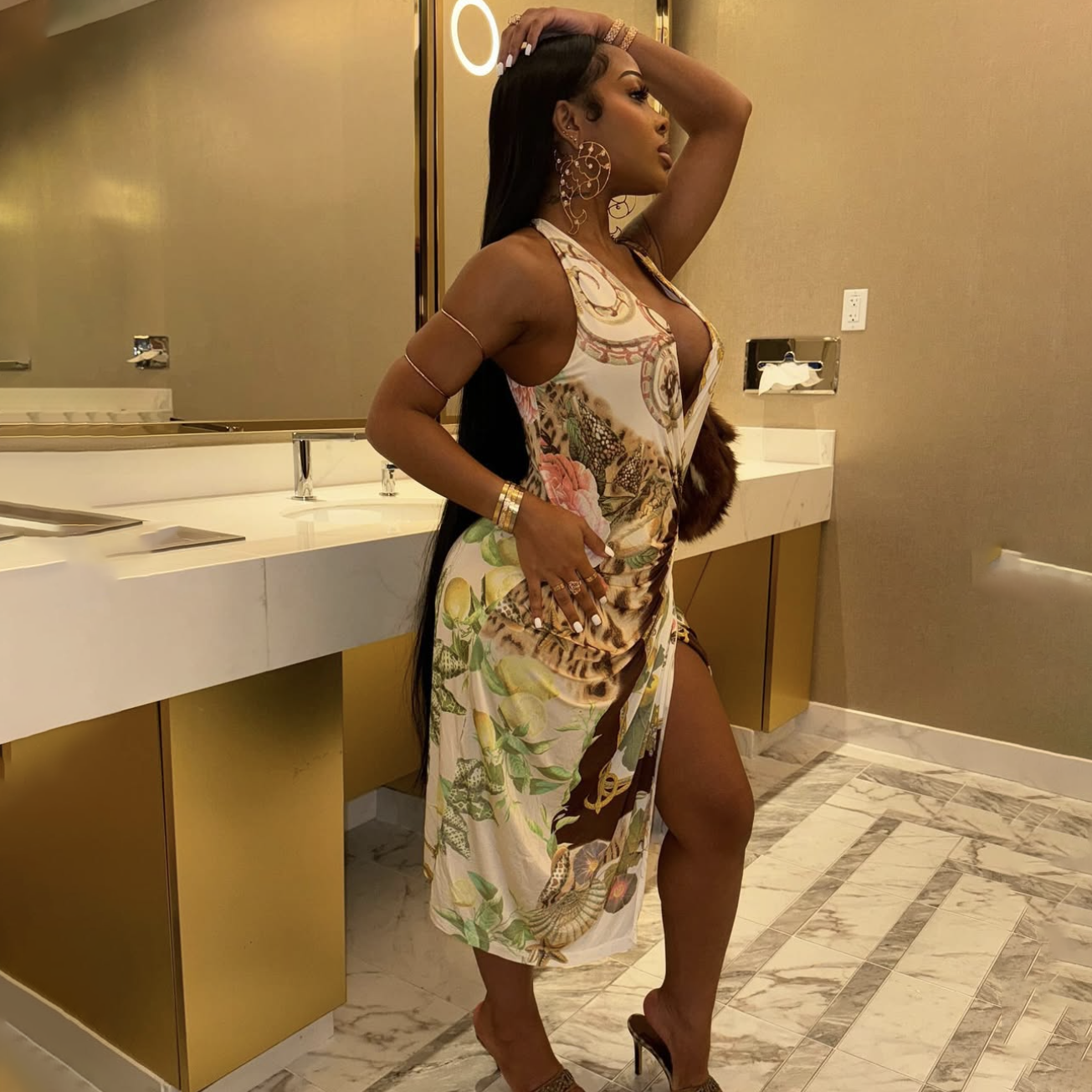 Roberto Cavalli neckline dress