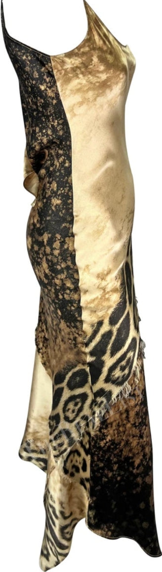Robe en soie léopard delavée F/W 2001- M