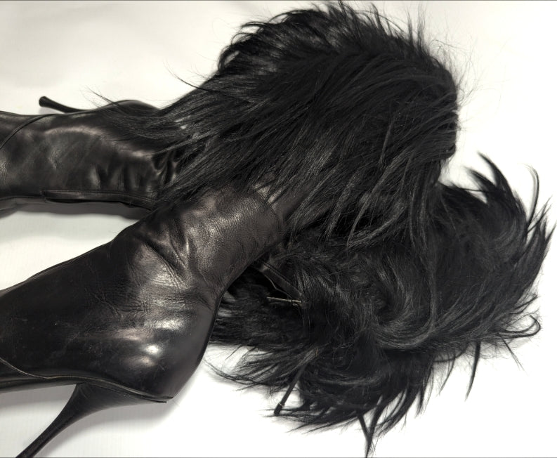 New Dior by Galliano Boots with Ponytail Hair - EU40.5|UK7.5|US9.5