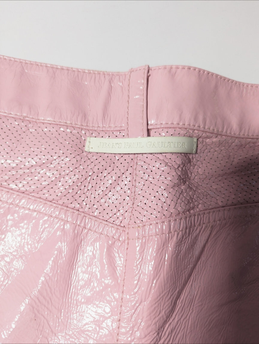 Jean-Paul Gaultier leather pink short