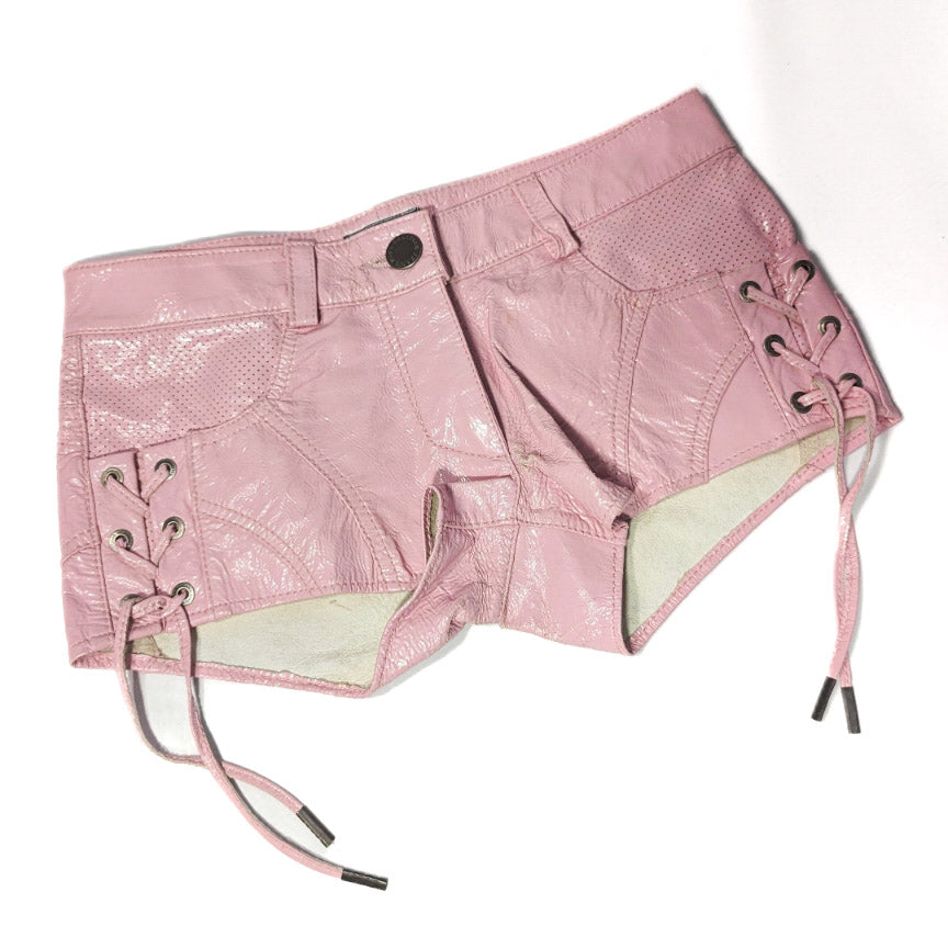 Jean-Paul Gaultier leather pink short