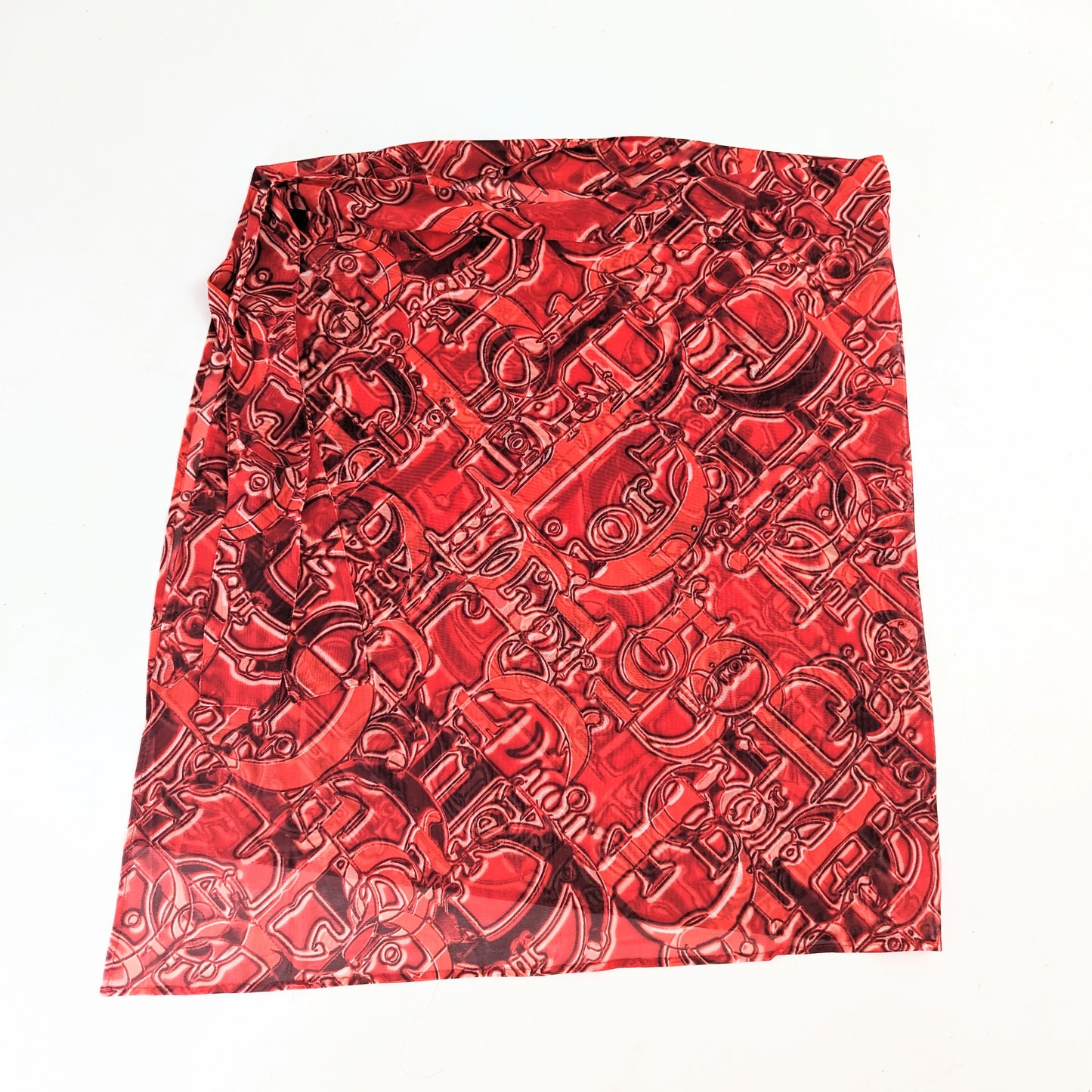 Dior monogram mesh pareo by Galliano red