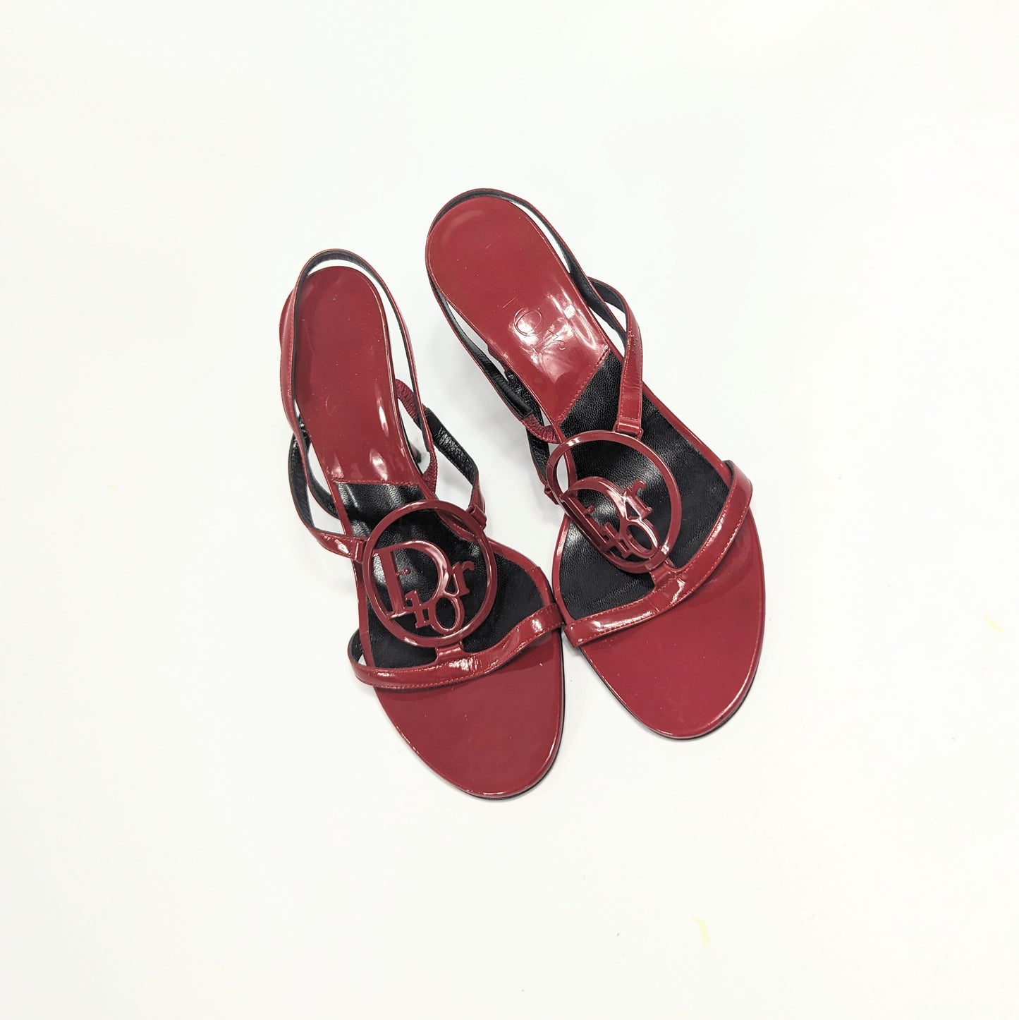 Red patent sandals with Dior logo by Galliano -EU36,5|UK3,5|US5,5