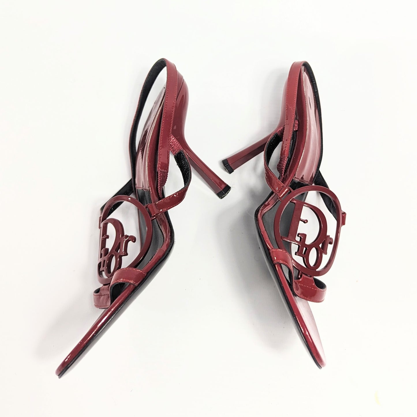 Red patent sandals with Dior logo by Galliano -EU36,5|UK3,5|US5,5