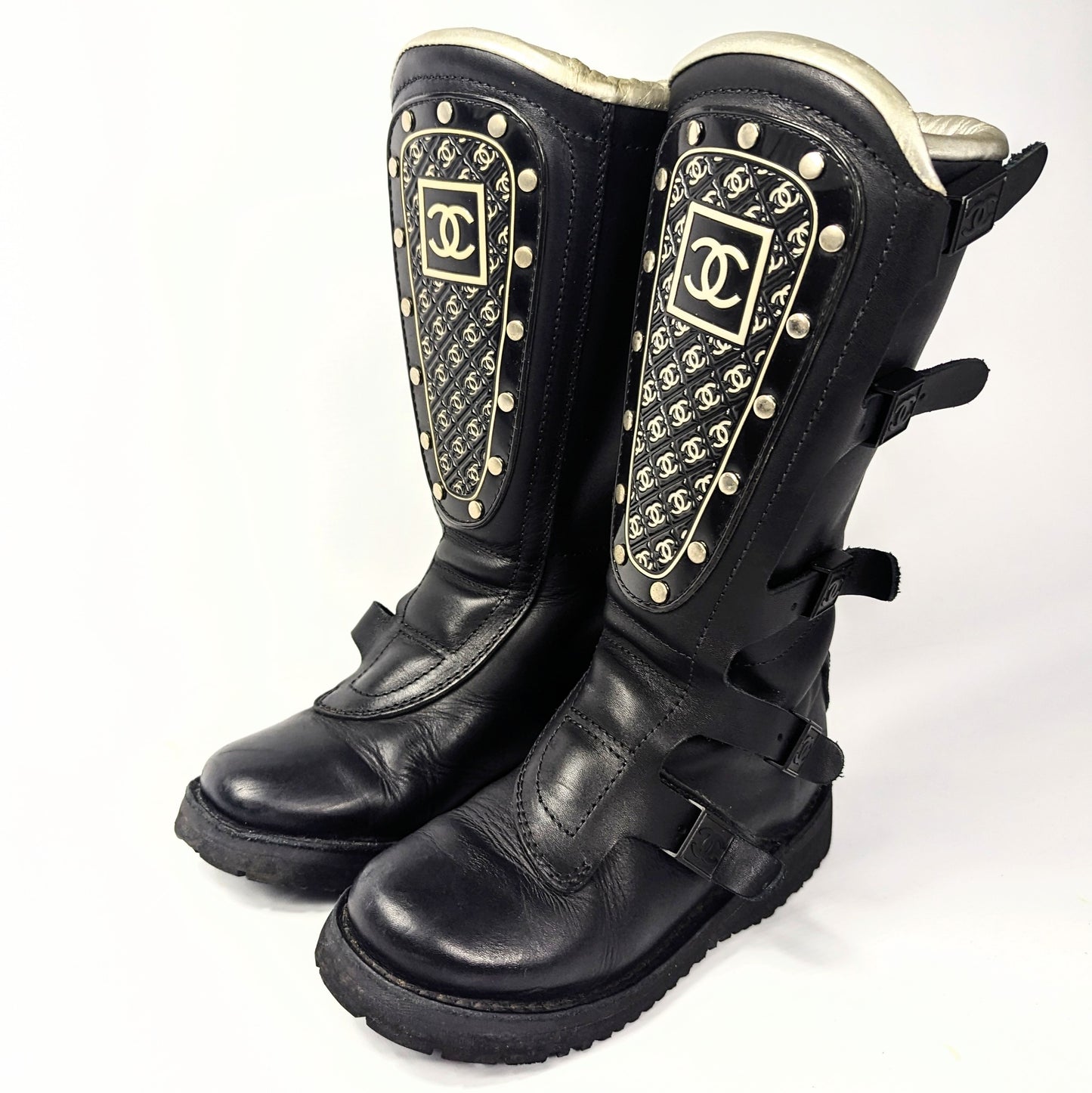 Chanel Winter 2003 Biker Boots - EU38|UK5|US7