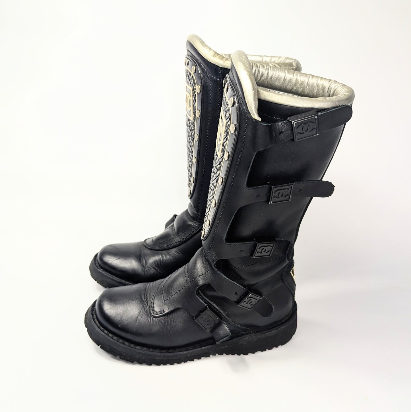 Chanel Winter 2003 Biker Boots - EU38|UK5|US7