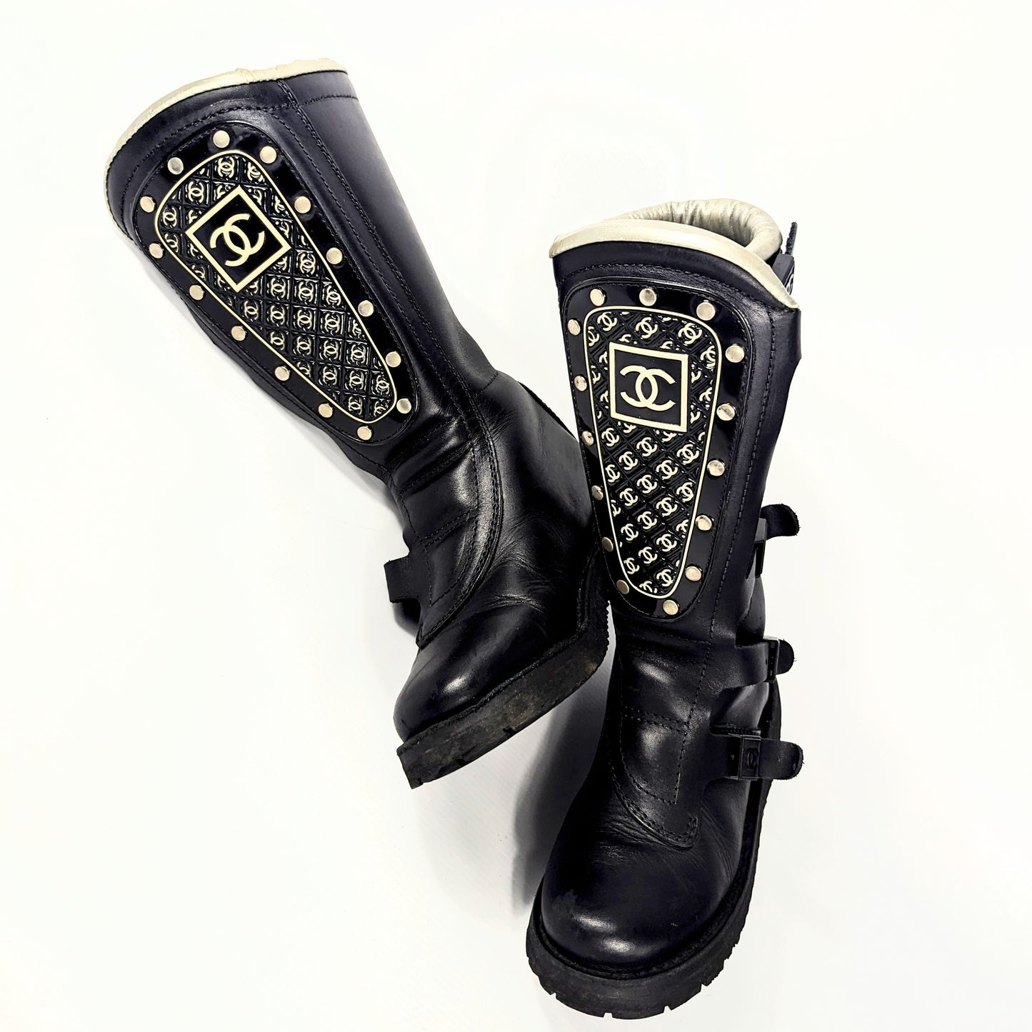 Chanel Winter 2003 Biker Boots - EU38|UK5|US7