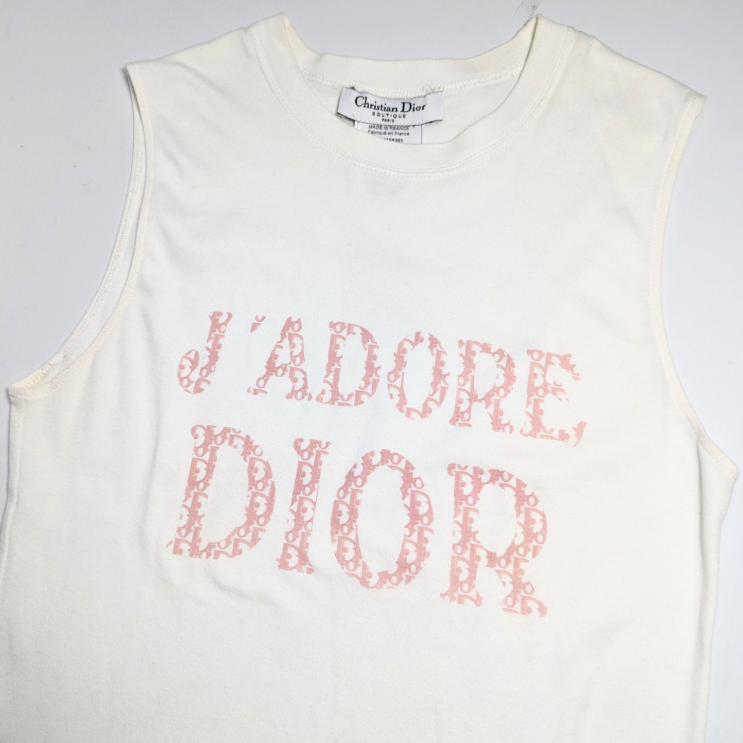 I love Dior tank top white pink