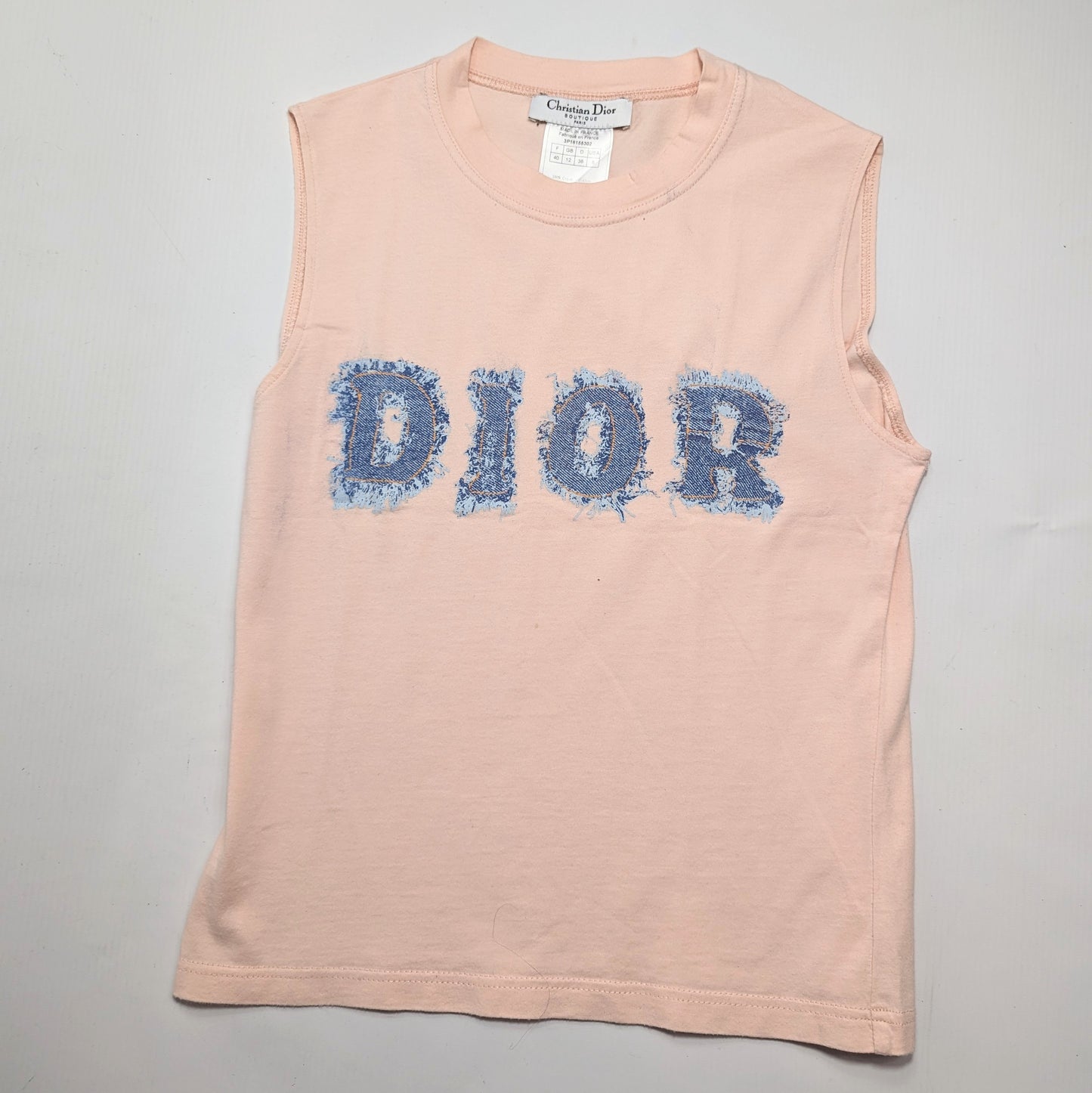 Dior by Galliano pink and denim tank top - S