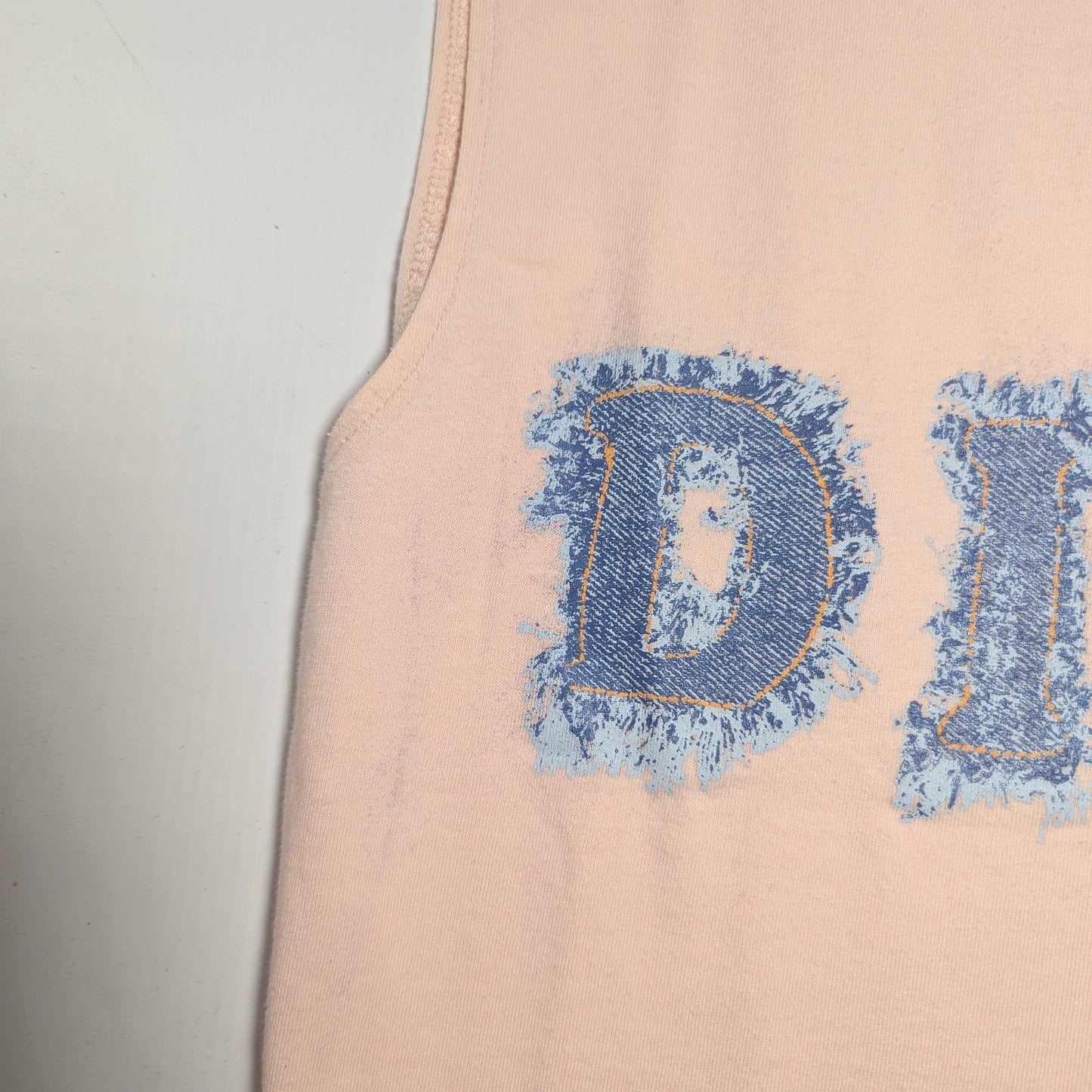 Dior by Galliano pink and denim tank top - S