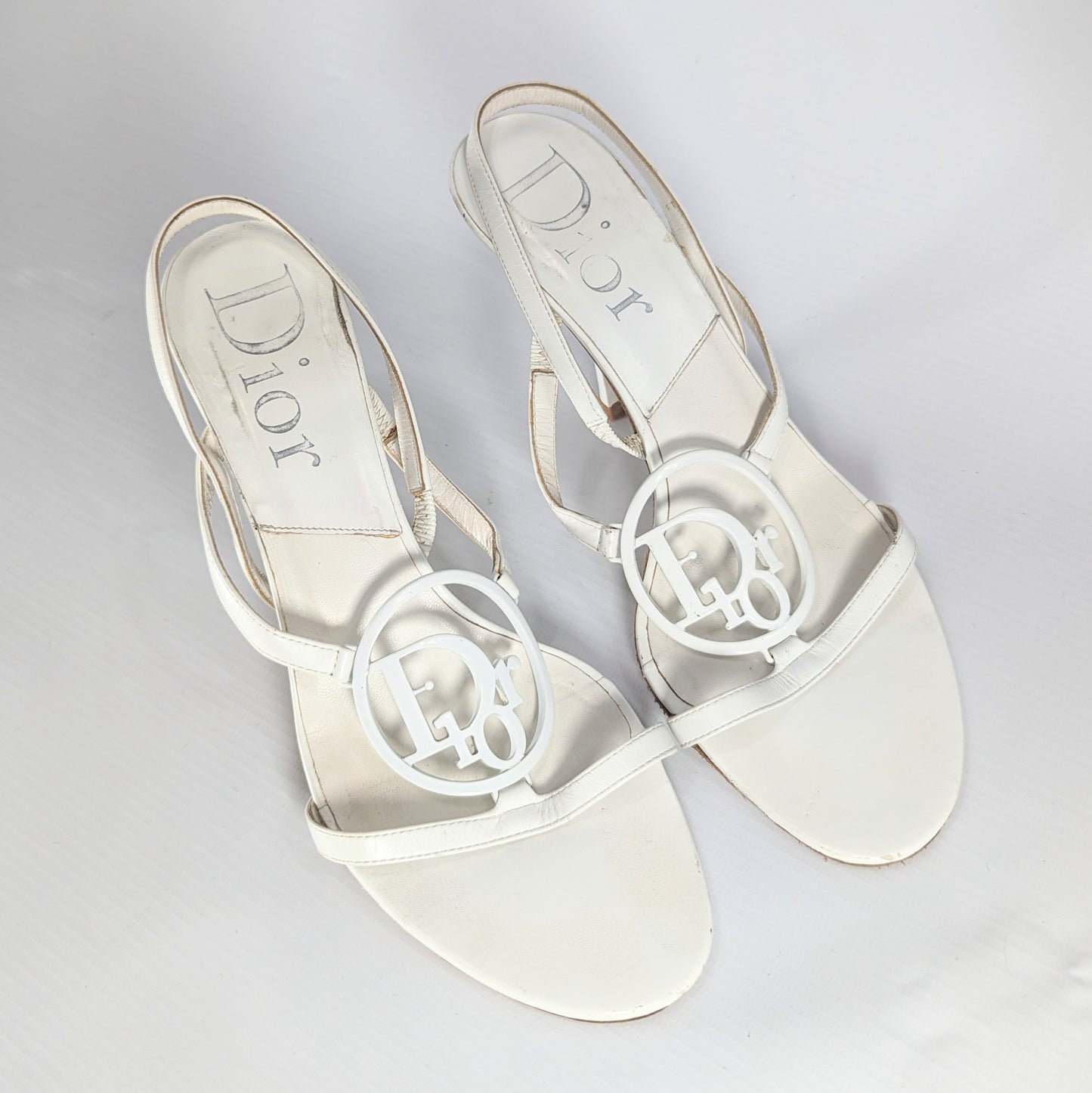 White Dior Logo Sandals by Galliano - EU36,5|UK4,5|US6,5