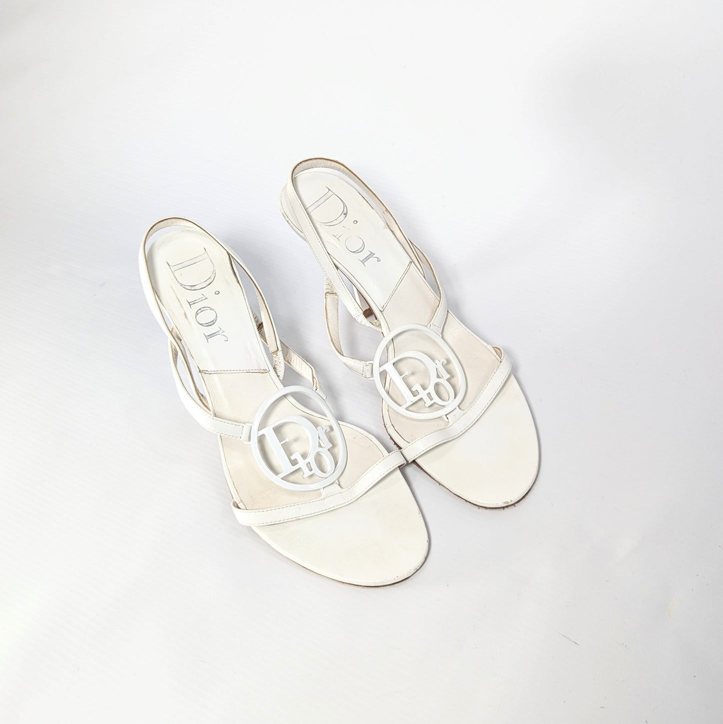 White Dior Logo Sandals by Galliano - EU36,5|UK4,5|US6,5