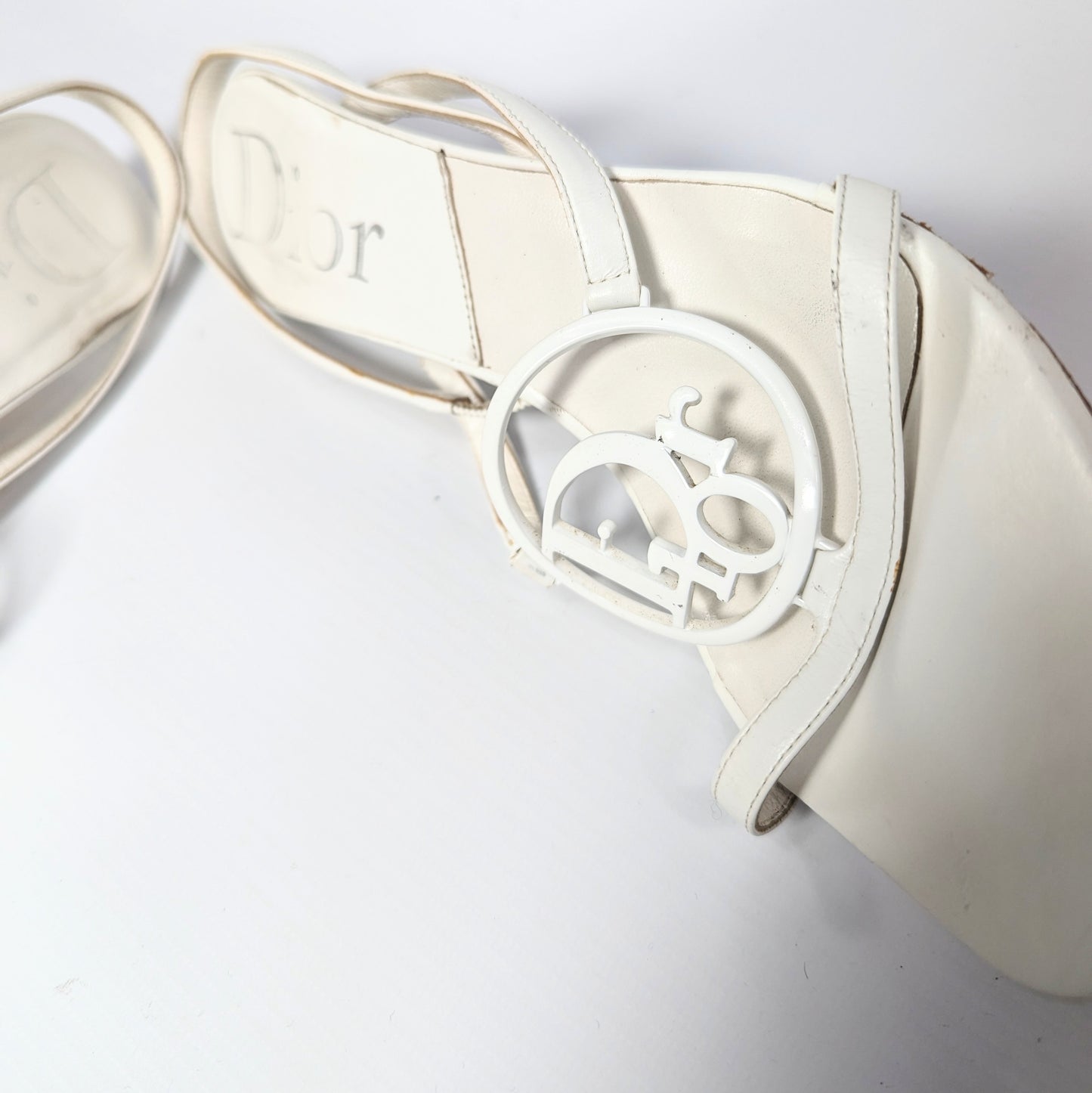 White Dior Logo Sandals by Galliano - EU36,5|UK4,5|US6,5