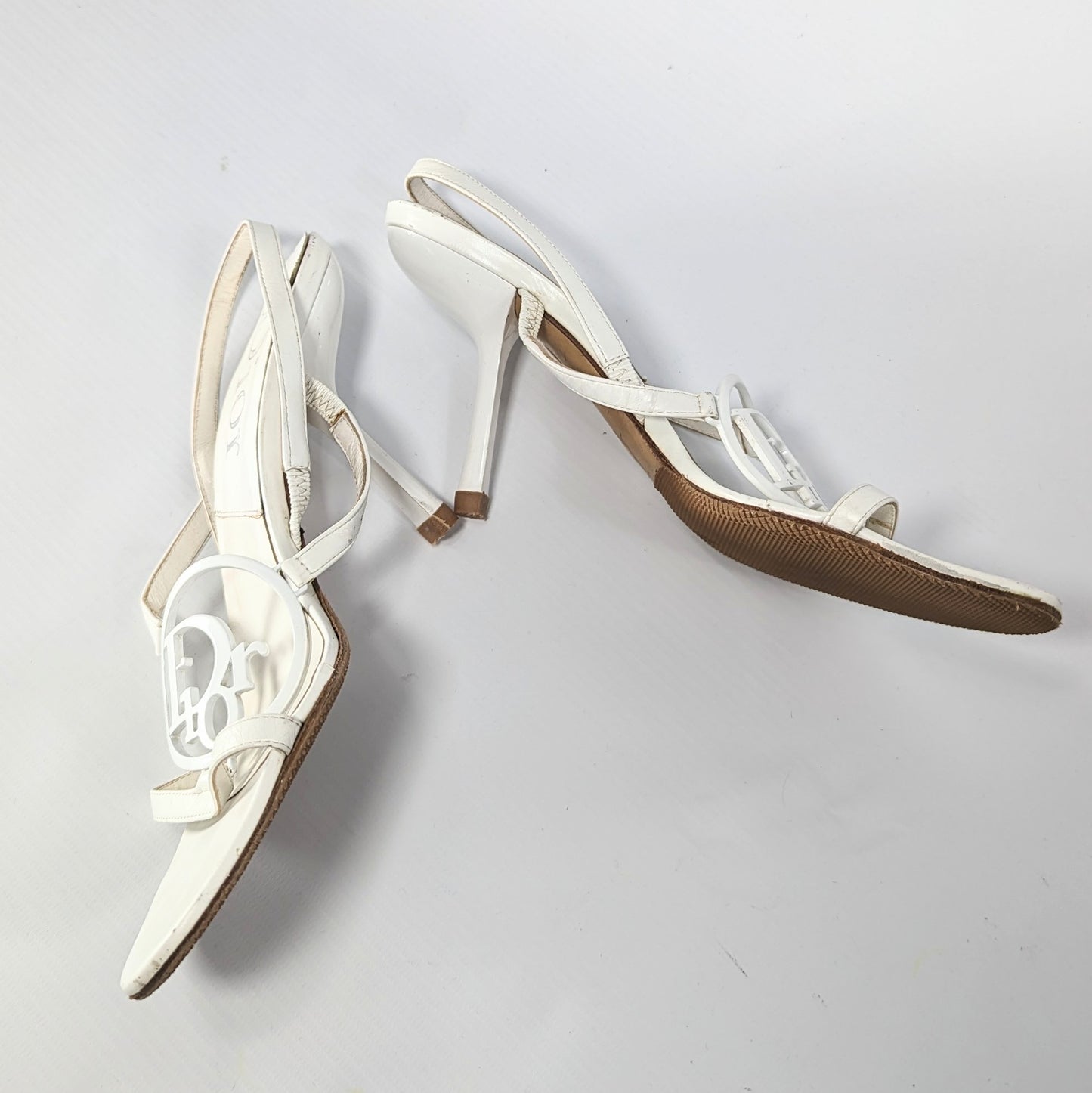 White Dior Logo Sandals by Galliano - EU36,5|UK4,5|US6,5