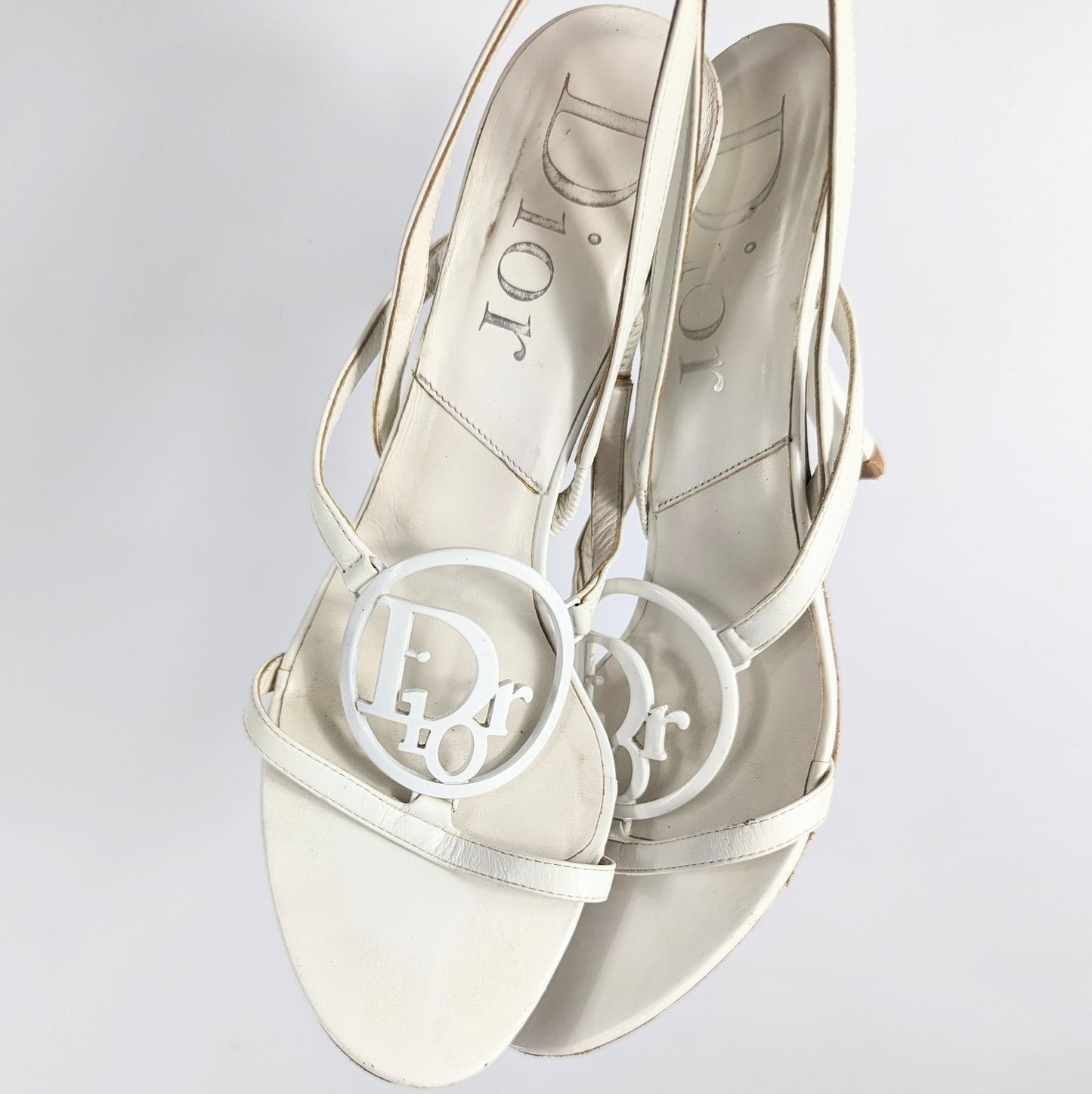 White Dior Logo Sandals by Galliano - EU36,5|UK4,5|US6,5