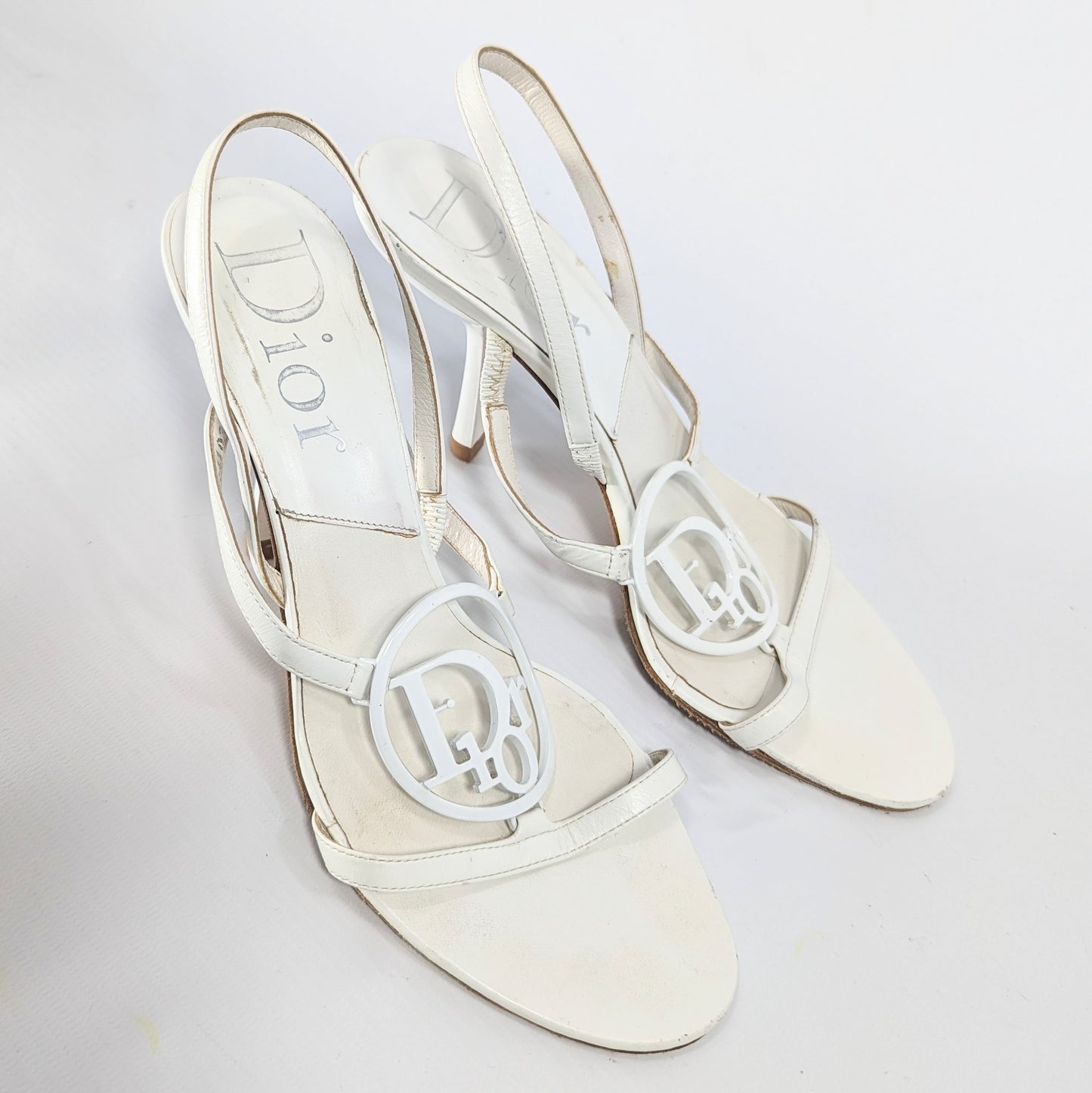 White Dior Logo Sandals by Galliano - EU36,5|UK4,5|US6,5