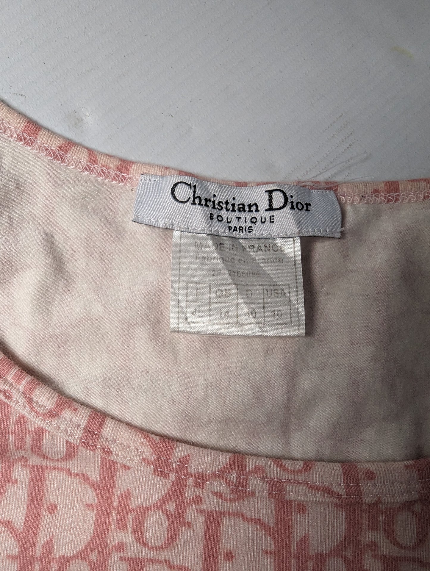 T-shirt Dior par Galliano monogramme rose - Diorissimo S/S2002