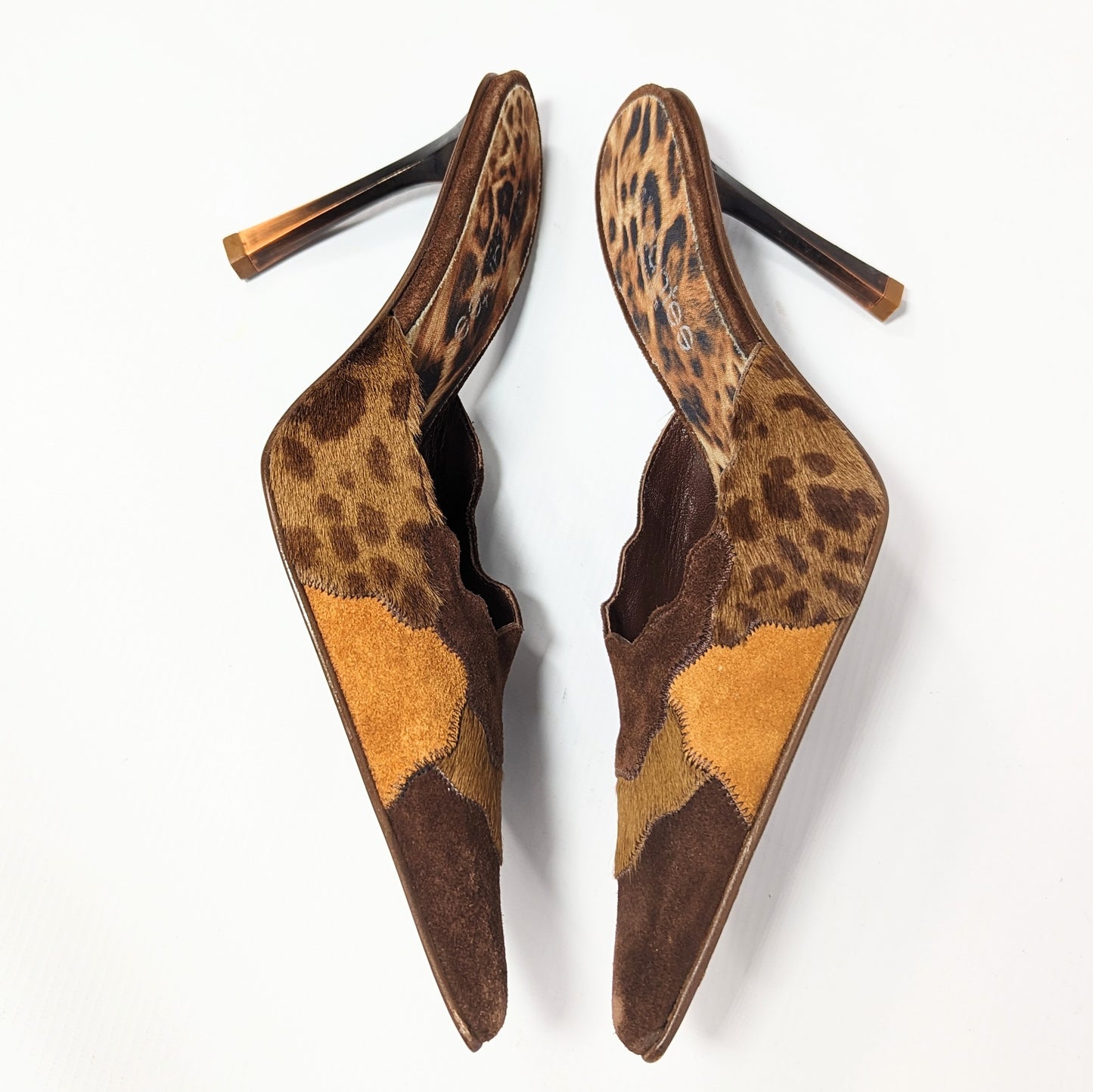El Dantes mules patchwork suede animal print - EU39|UK6|US8
