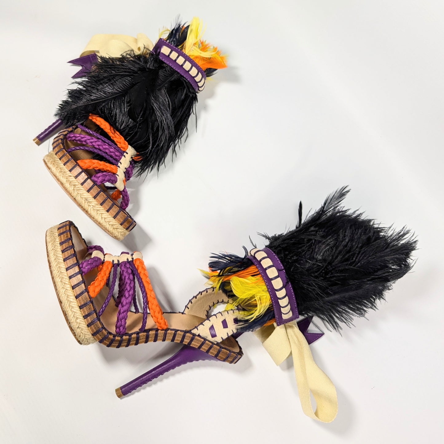 Dior by Galliano Feather Sandals - EU37.5|UK4.5|US6.5