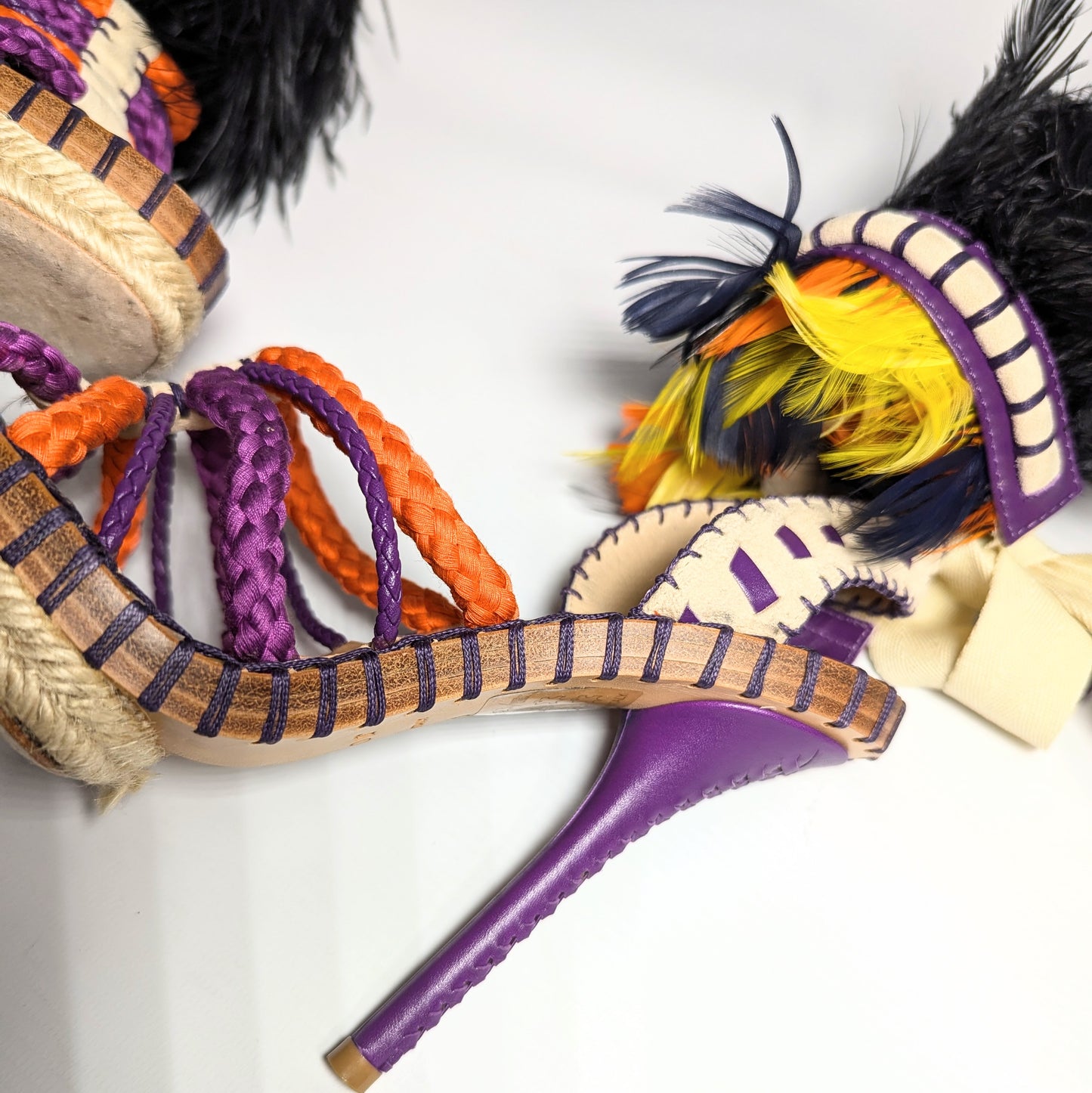 Dior by Galliano Feather Sandals - EU37.5|UK4.5|US6.5