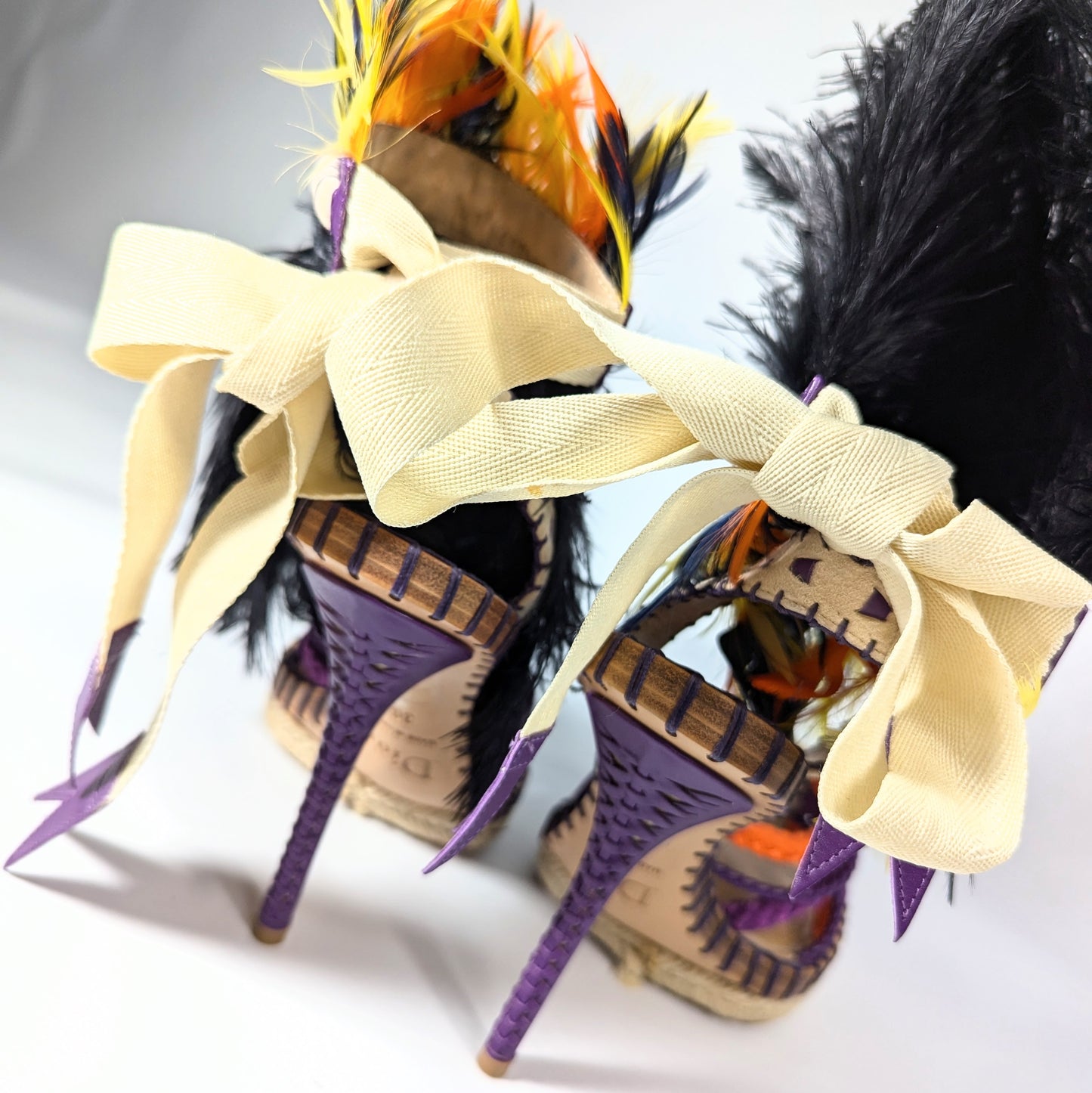 Dior by Galliano Feather Sandals - EU37.5|UK4.5|US6.5