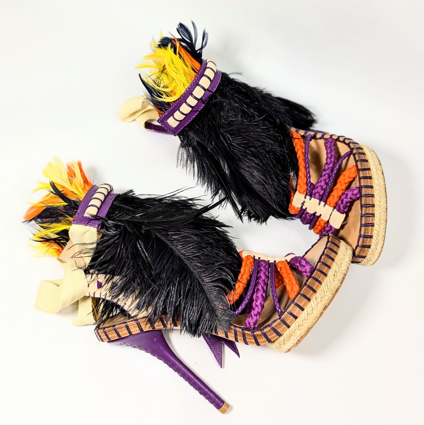 Dior by Galliano Feather Sandals - EU37.5|UK4.5|US6.5