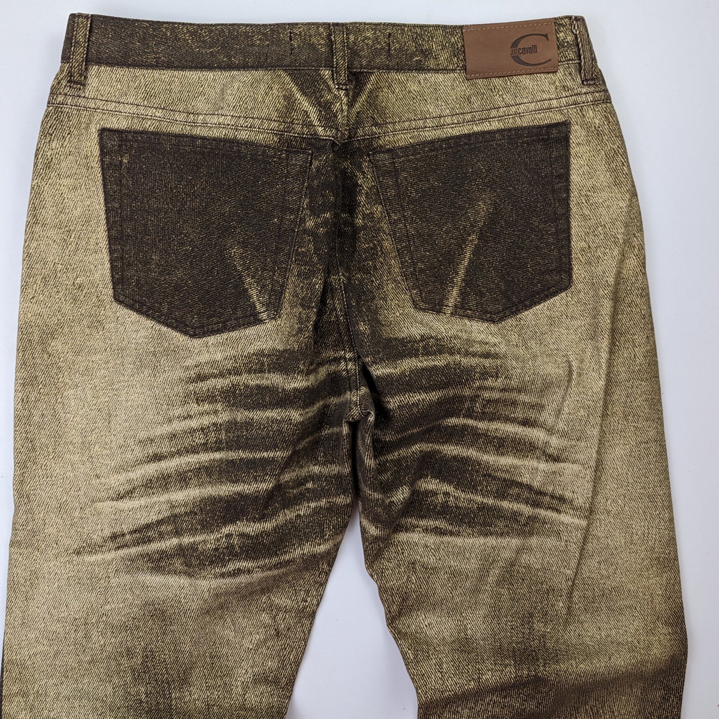 Roberto Cavalli faded khaki gold jeans - S