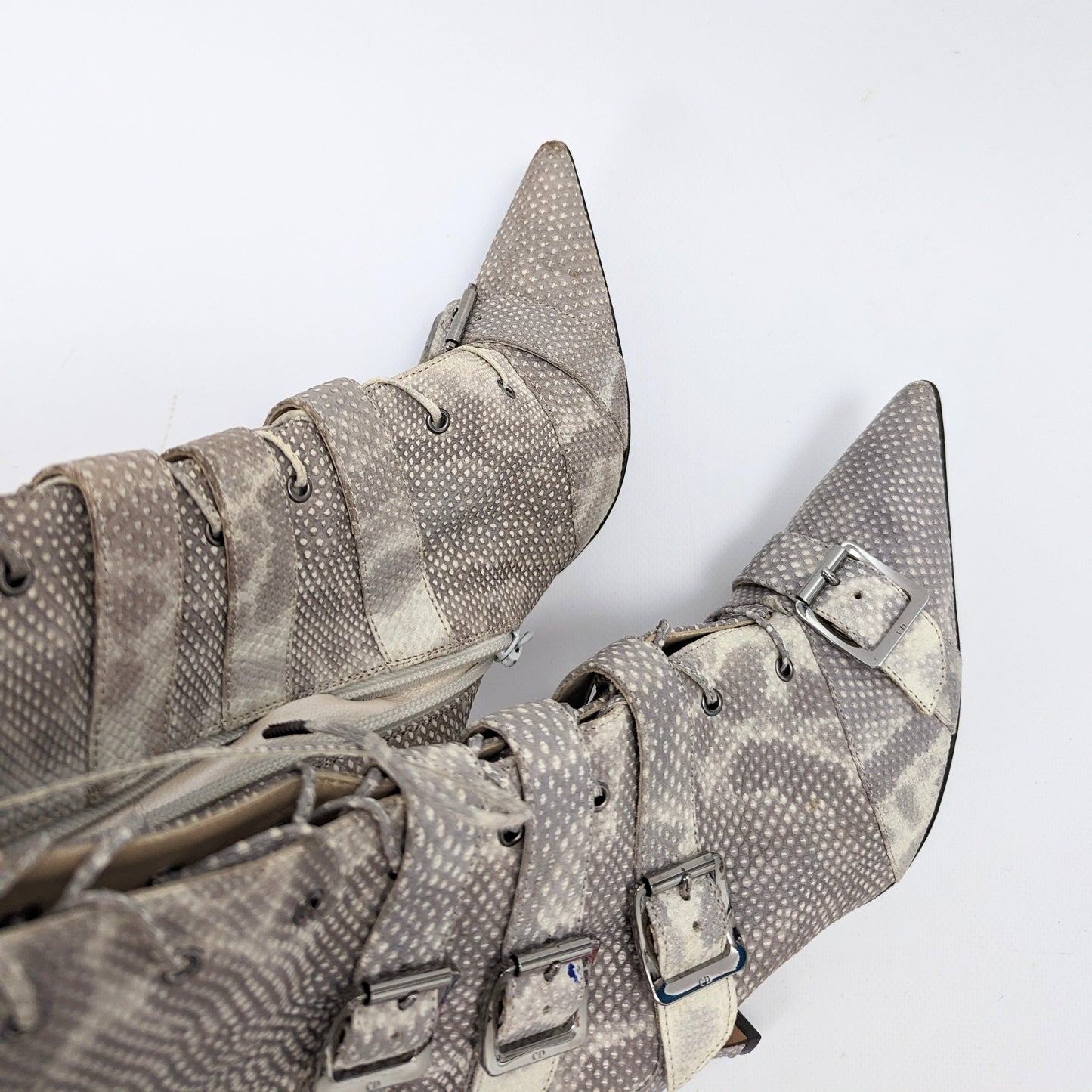 Gray snake leather Dior lace-up boots - EU38 | UK5 | US6 5.