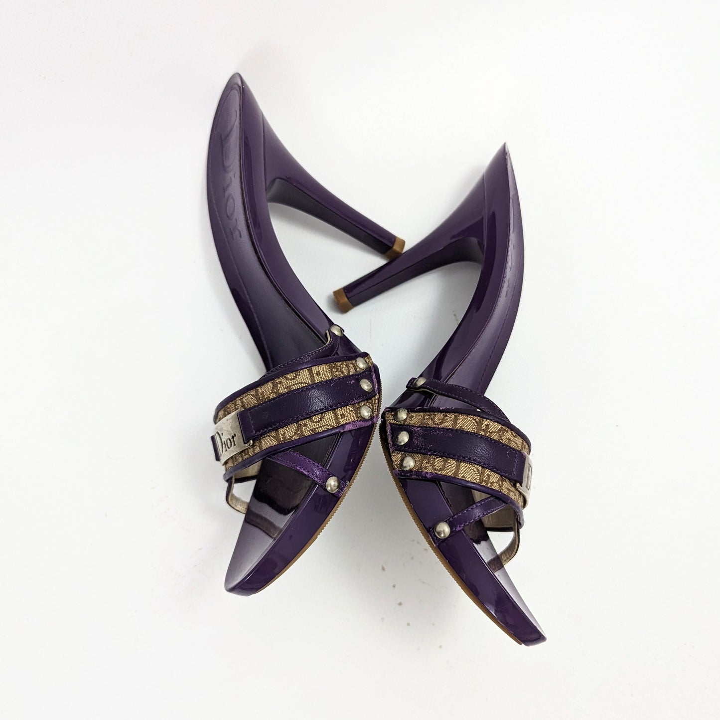 Monogram purple dior mules - EU38|5UK|7US