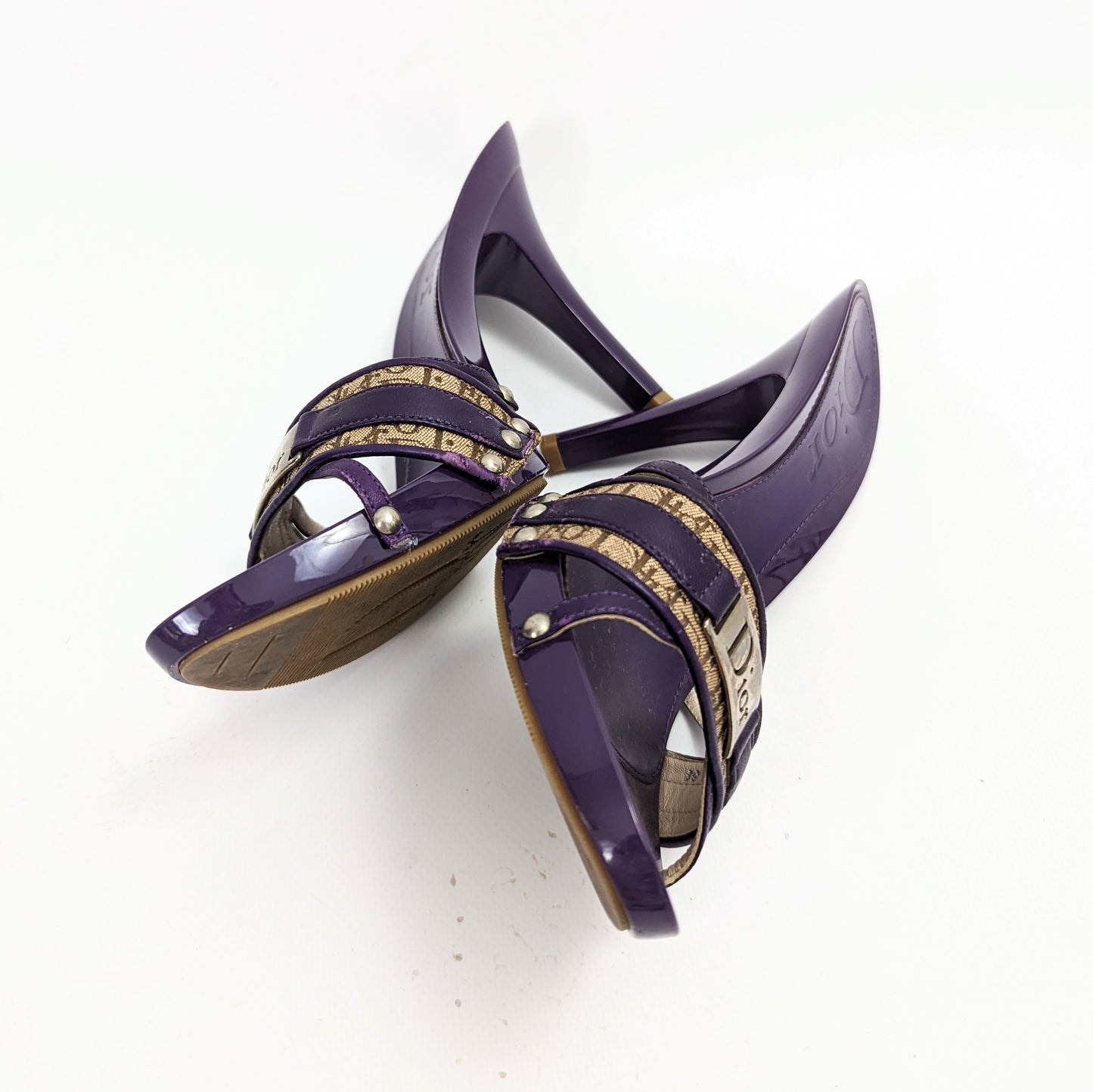 Monogram purple dior mules - EU38|5UK|7US