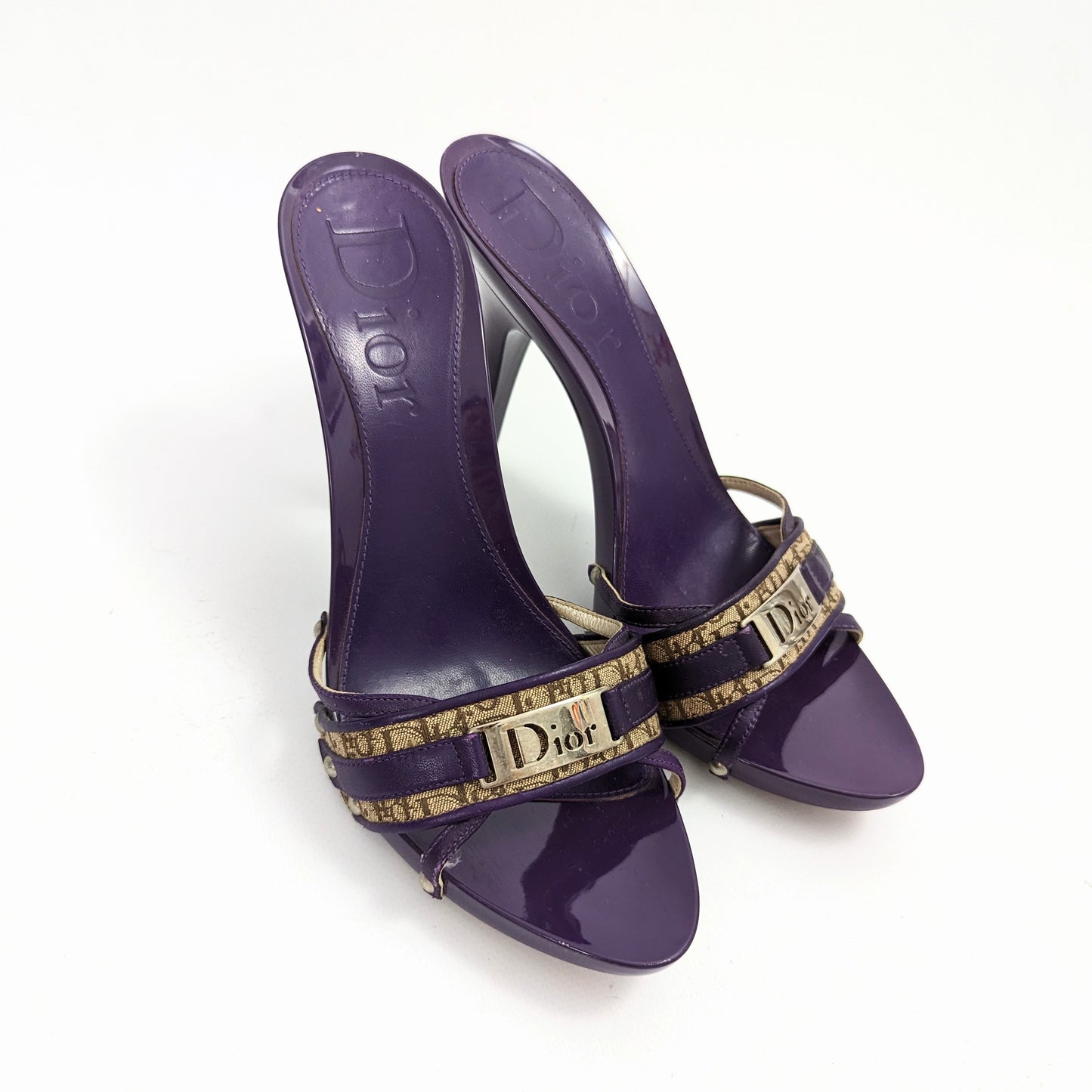 Monogram purple dior mules - EU38|5UK|7US