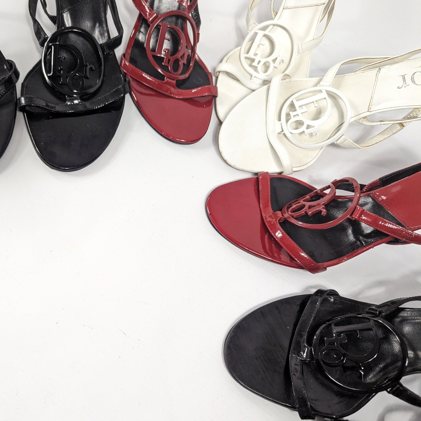 Red patent sandals with Dior logo by Galliano -EU36,5|UK3,5|US5,5