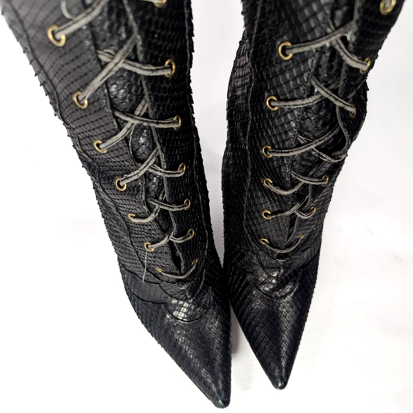 Dior by Galliano Fall 2000 Python Buckle Boots - EU37.5|UK4.5|US6.5