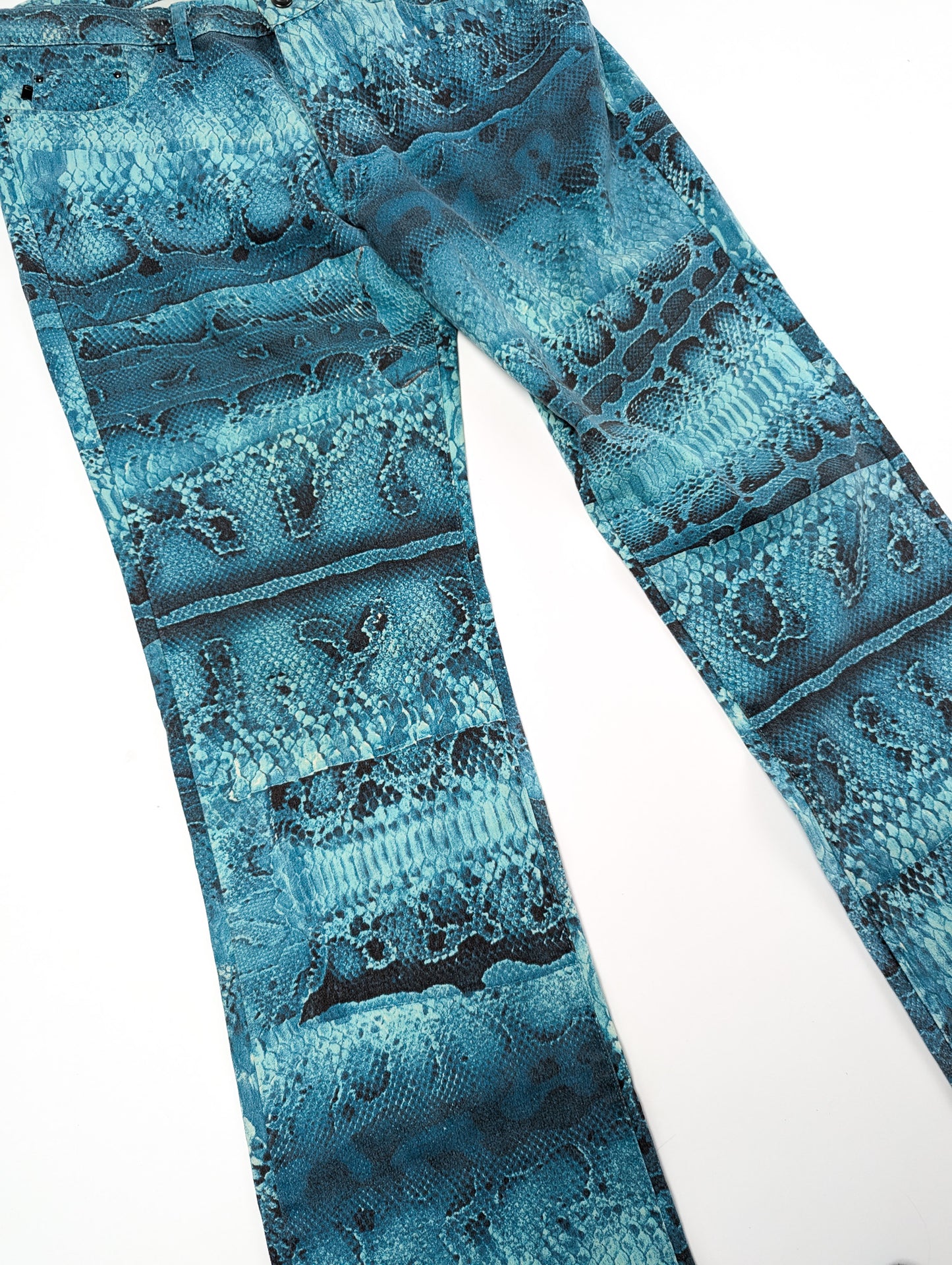 Cavalli Animal Print Blue Trousers Set - XL