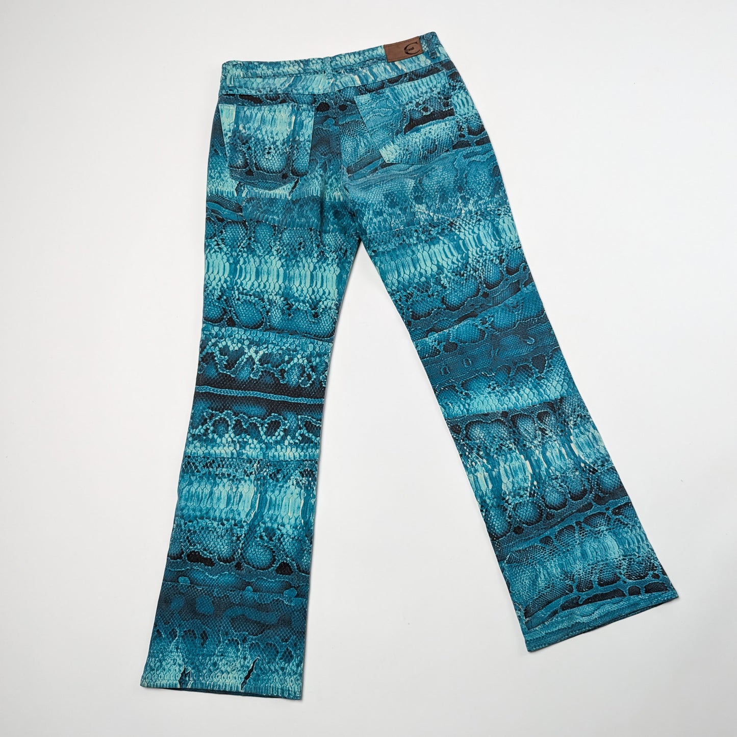 Cavalli Animal Print Blue Trousers Set - XL