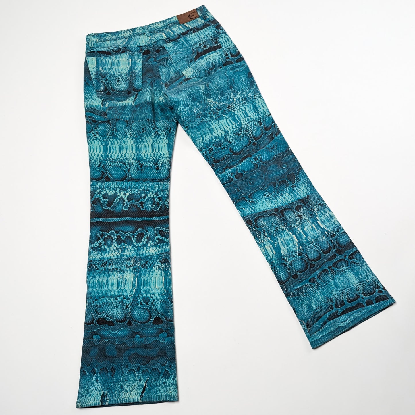 Cavalli Animal Print Blue Trousers Set - XL