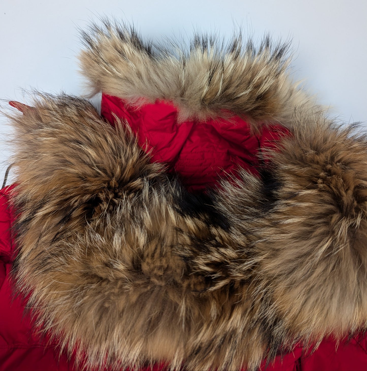 Dsquared2 short red fur puffer jacket