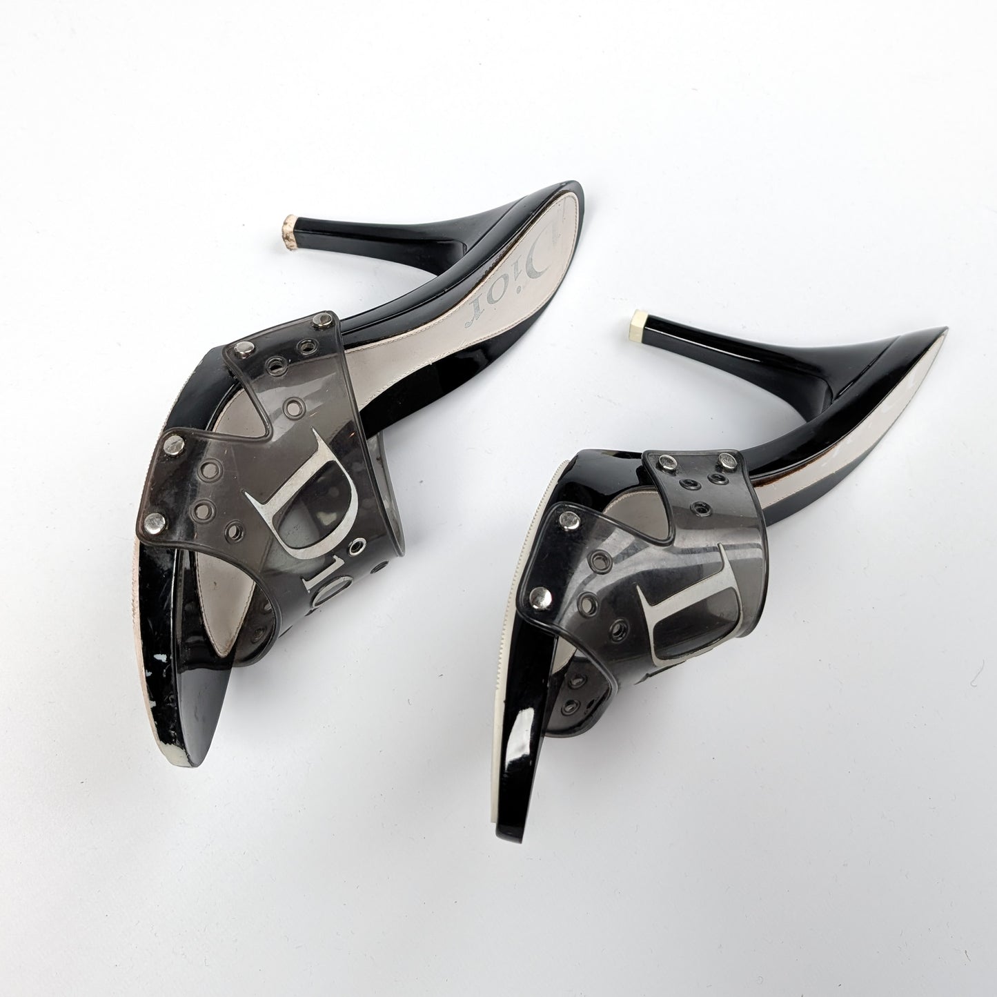 Dior White and Black Jelly Mules by Galliano - EU39|6UK|8US