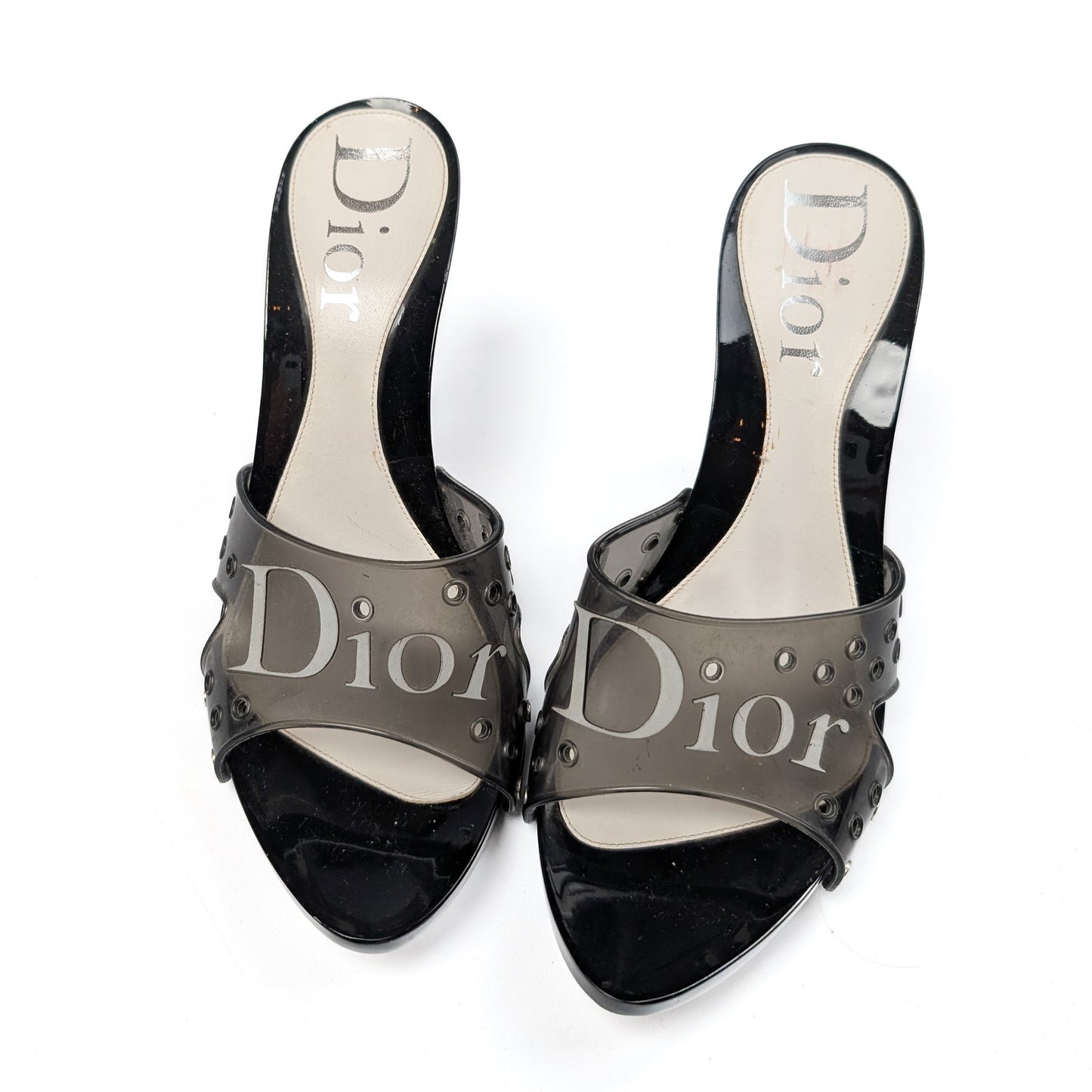 Dior White and Black Jelly Mules by Galliano - EU39|6UK|8US