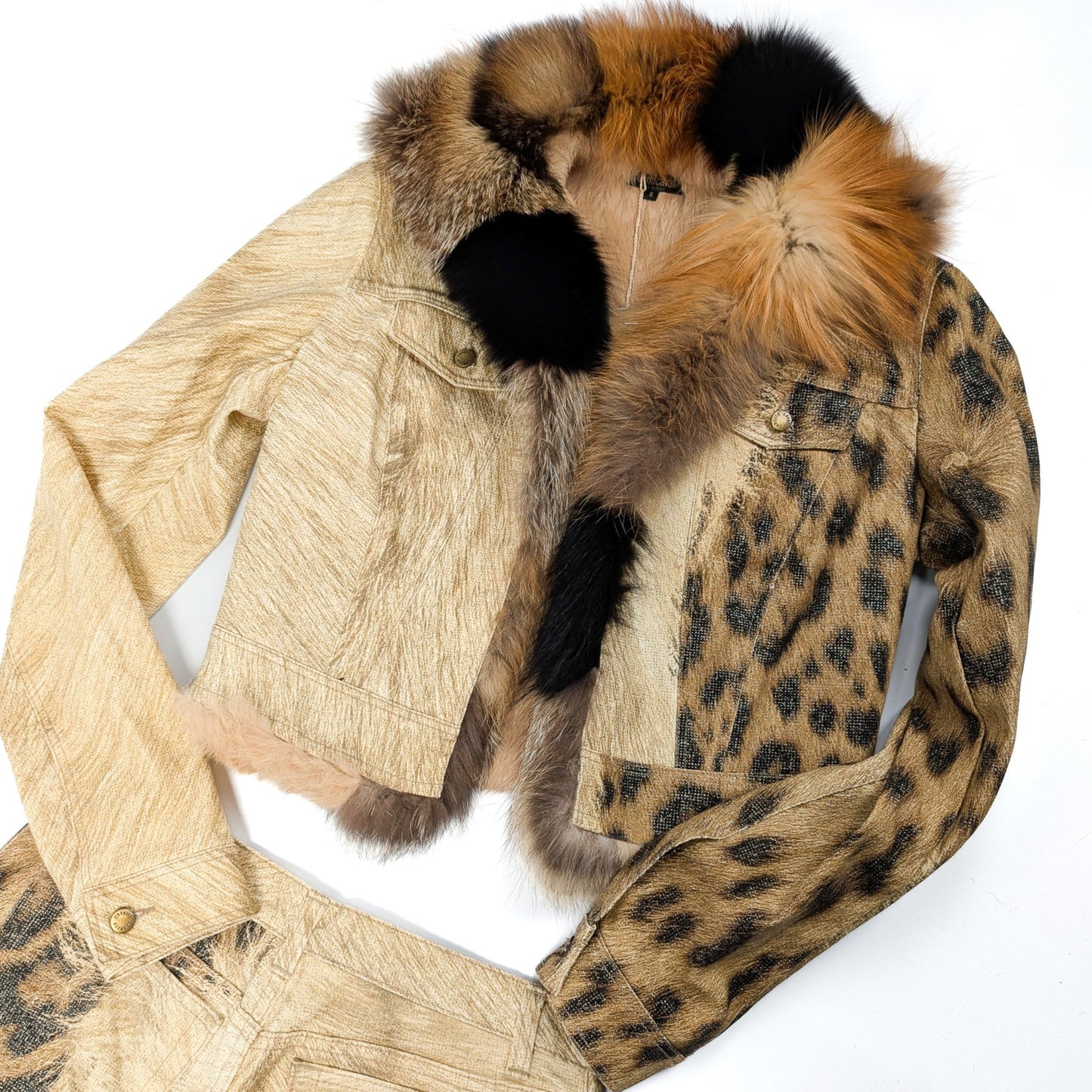 Roberto Cavalli leopard fur set