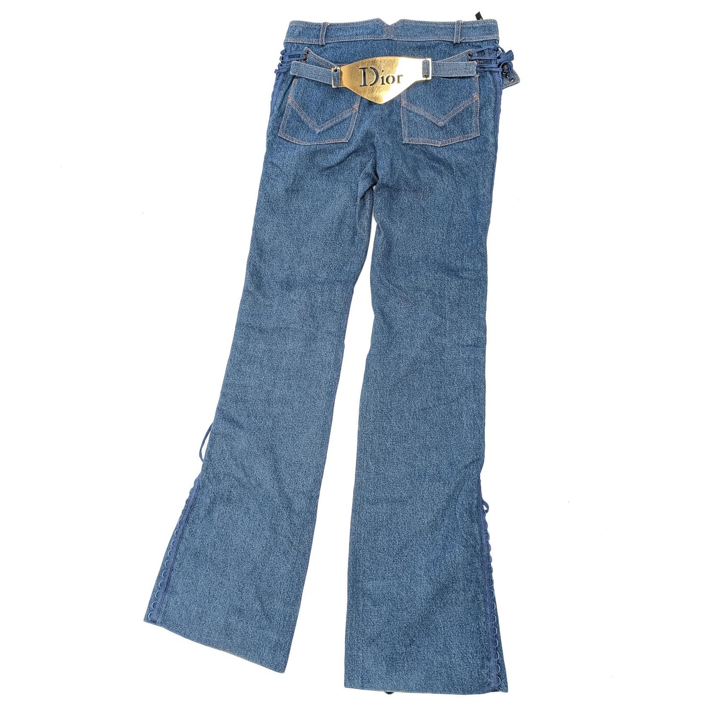 Dior by Galliano denim pants with plaque