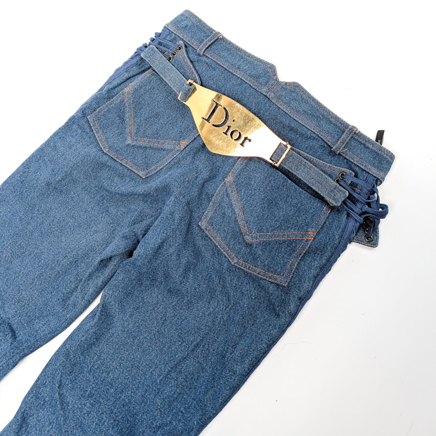 Dior by Galliano denim pants with plaque