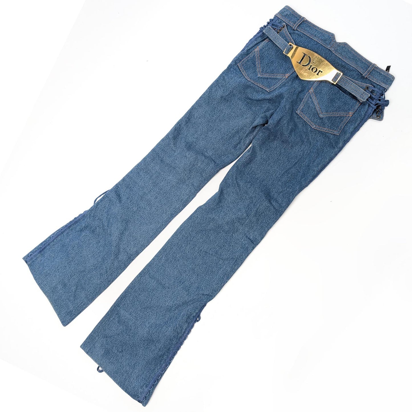 Dior by Galliano denim pants with plaque