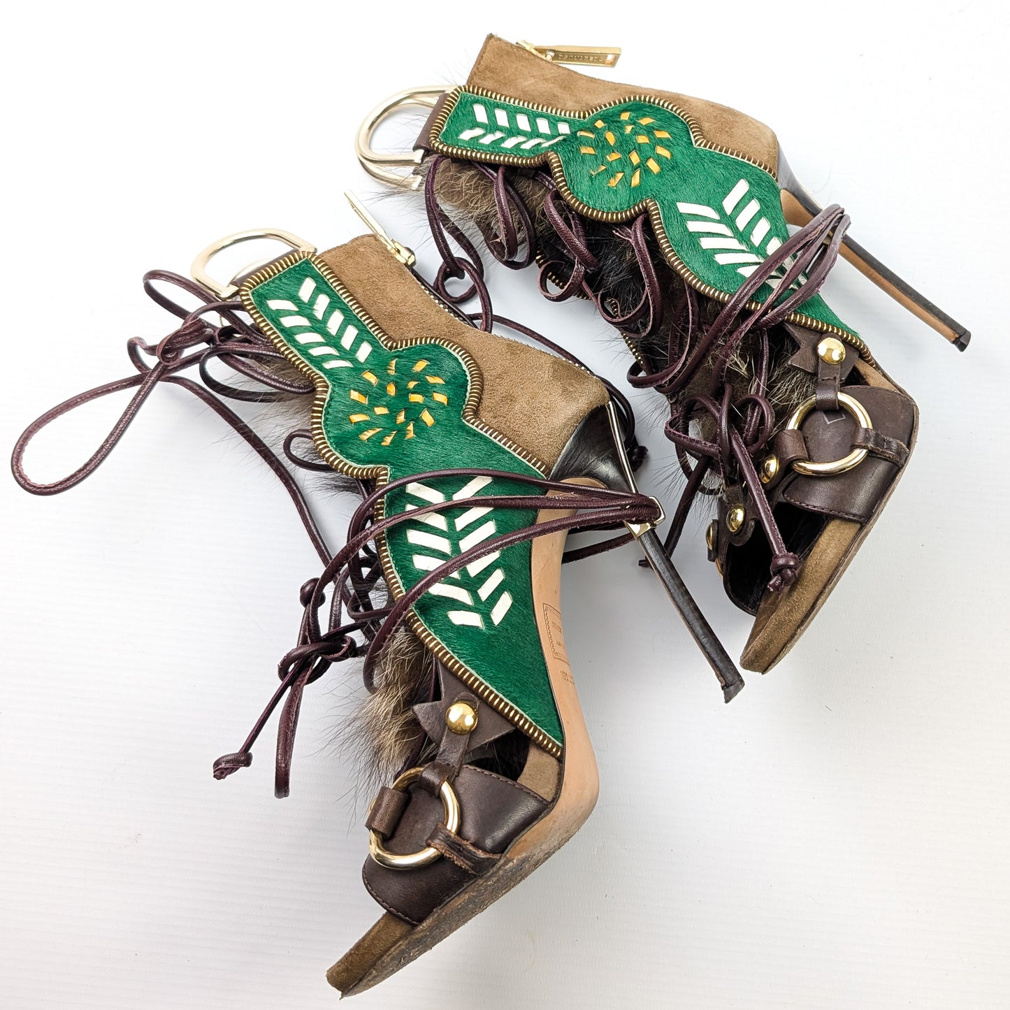 Dsquared2 fur gladiator sandals - EU39|6UK|8US