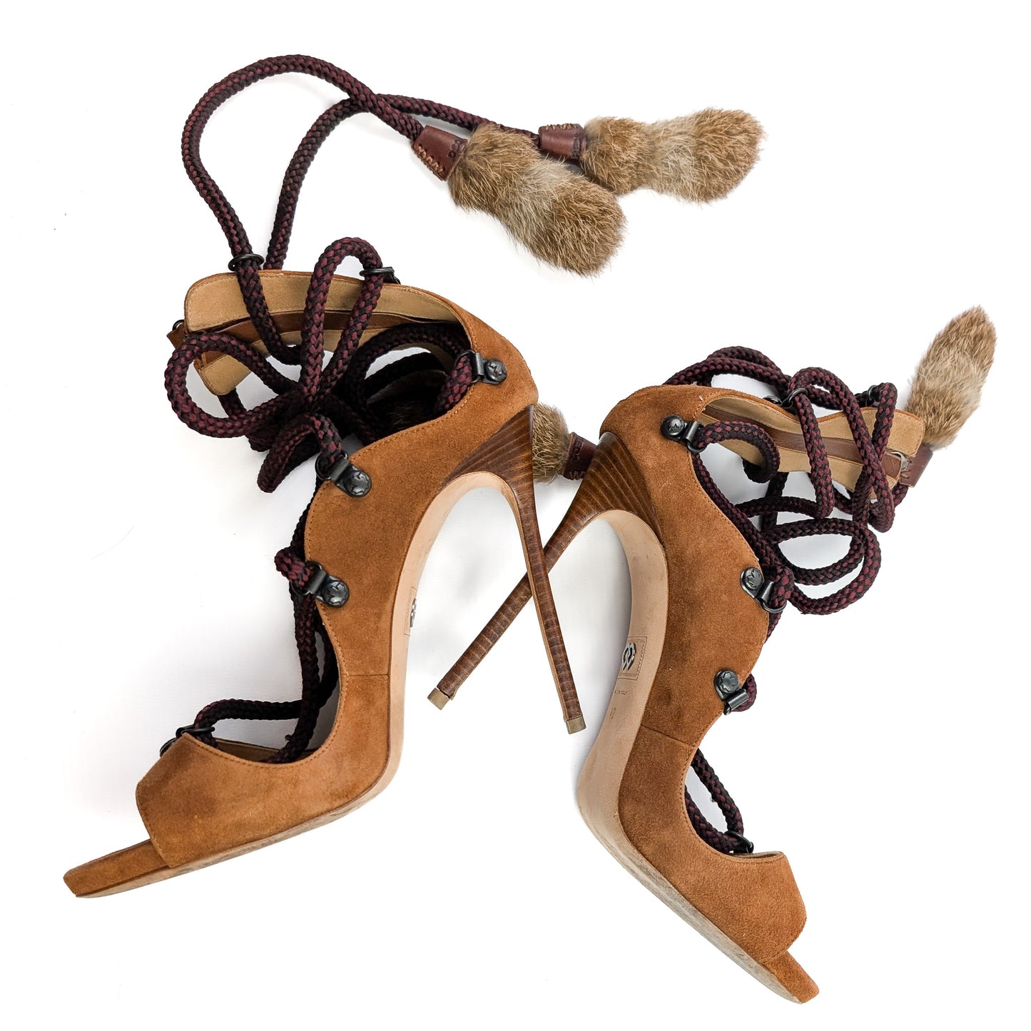 Dsquared2 lace-up fur sandals - EU39|6UK|8US