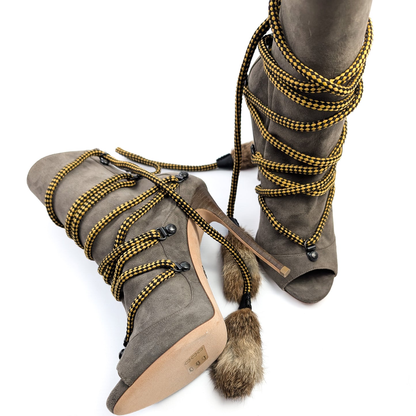 Dsquared2 lace-up and fur boots - EU40|7UK|9US
