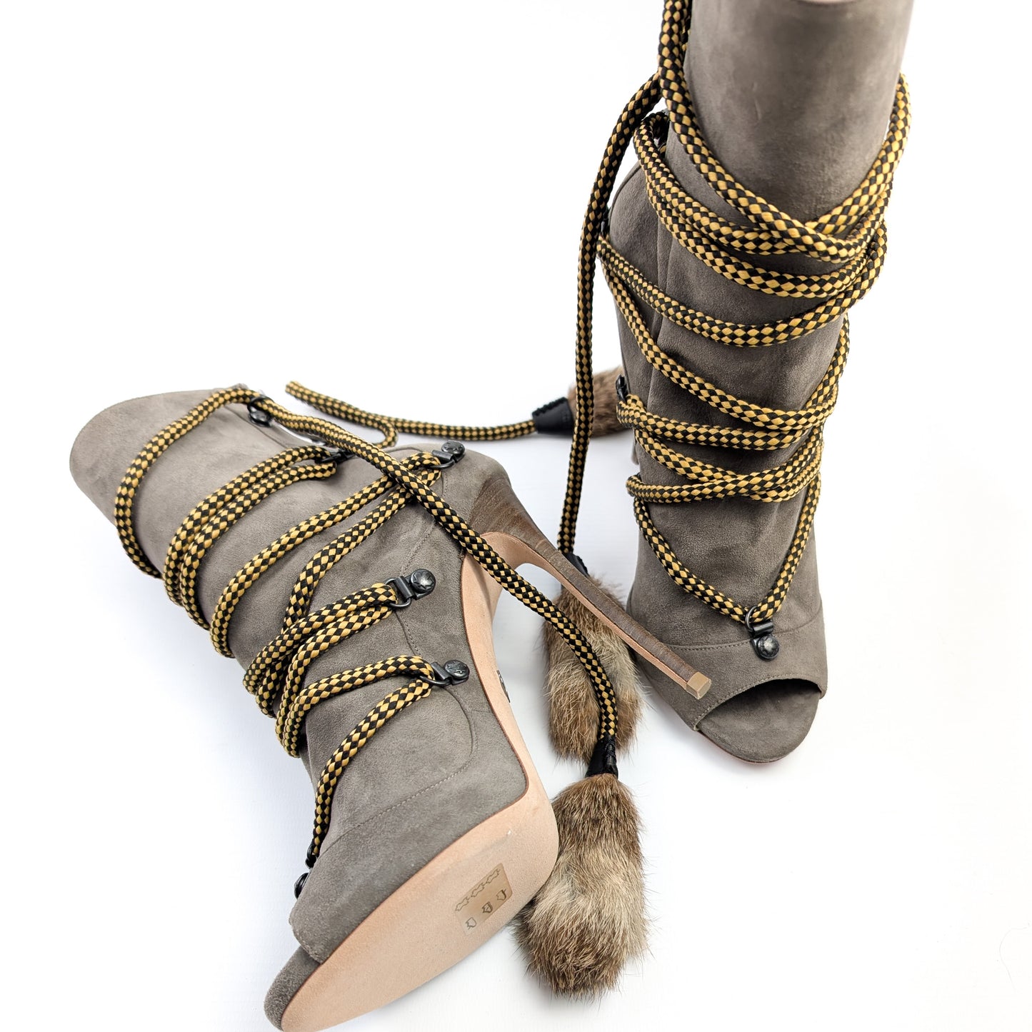 Dsquared2 lace-up and fur boots - EU40|7UK|9US