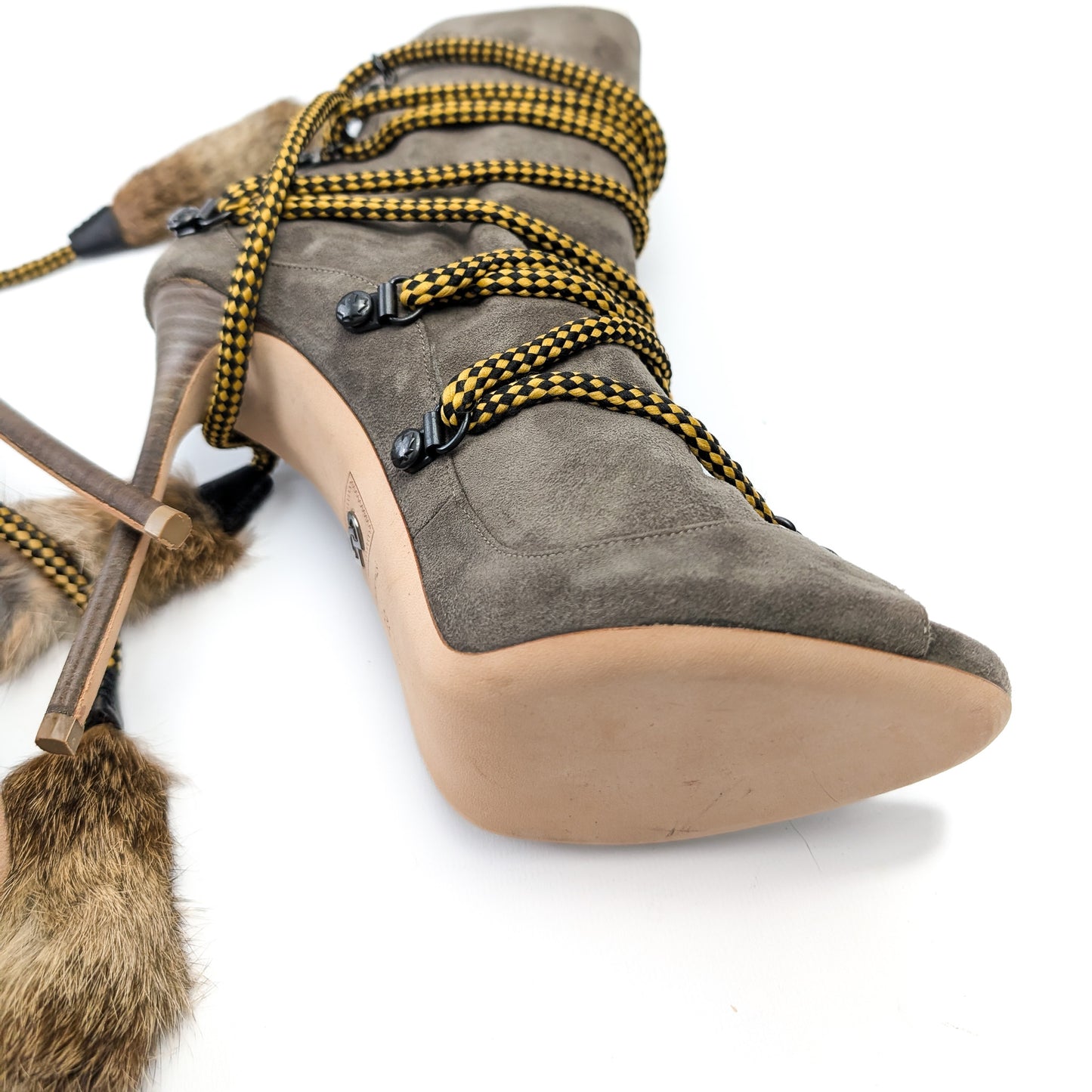 Dsquared2 lace-up and fur boots - EU40|7UK|9US