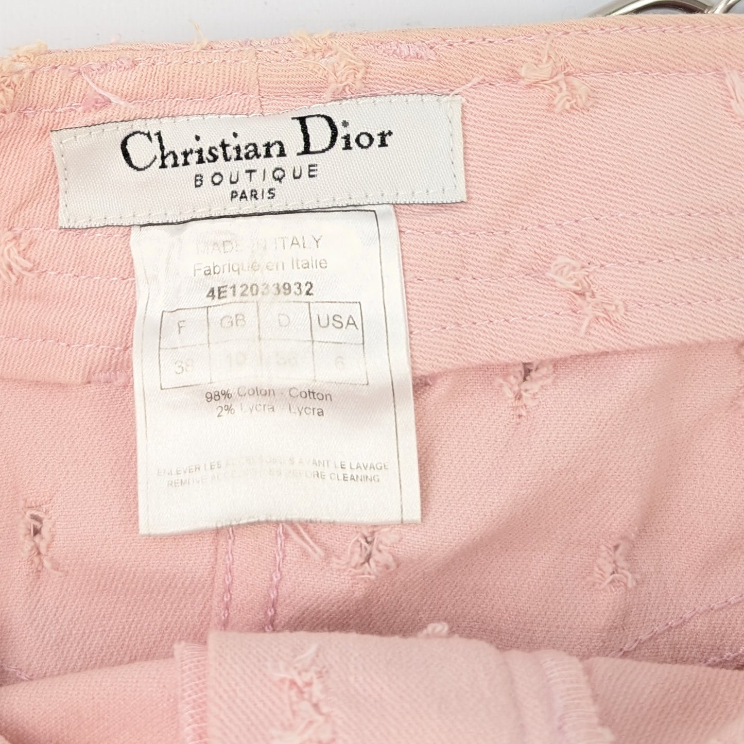 Dior pink pique skirt by Galliano
